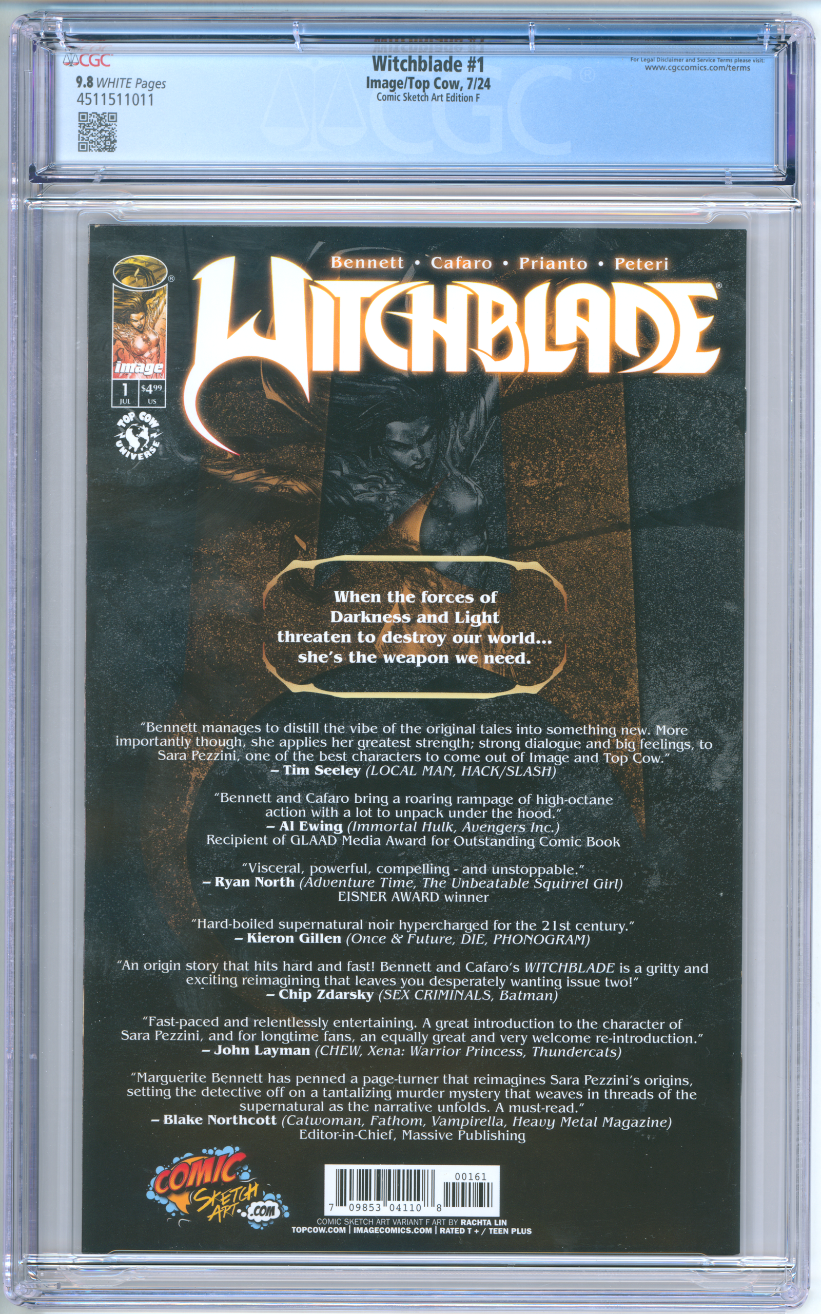 Witchblade #1 [Rachta Lin CGC 9.8 SDCC CVR F Virgin] 2024 Comics Image Comics