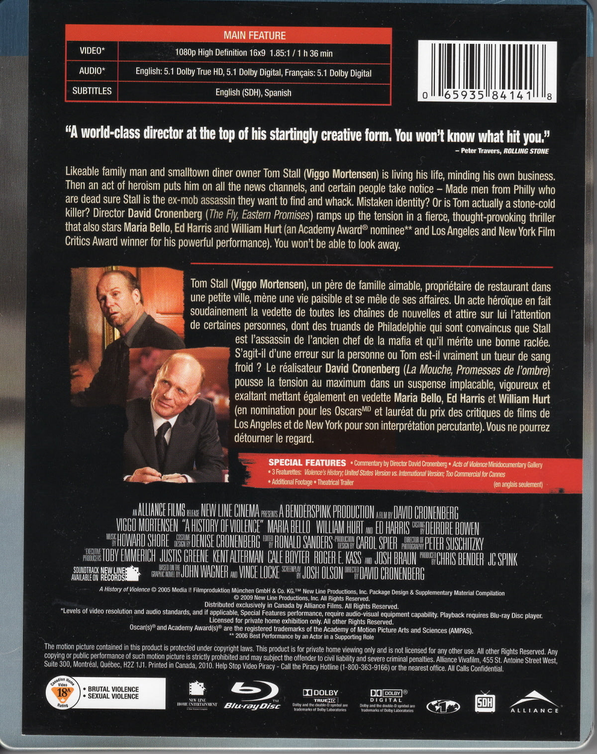 A History of Violence: Steelbook [Blu-Ray] Blu-Ray Movie Alliance   
