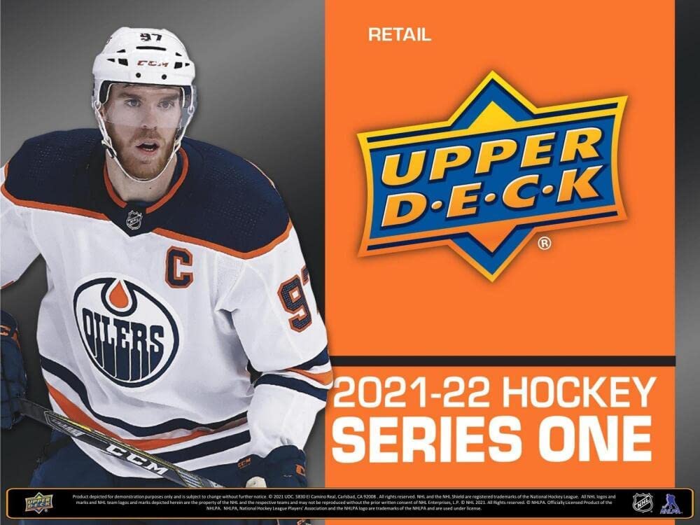 Upper Deck: 2021-22 Series 1 Hockey Blaster Box - 6 Packs + 1 Bonus Pack Card Game Upper Deck