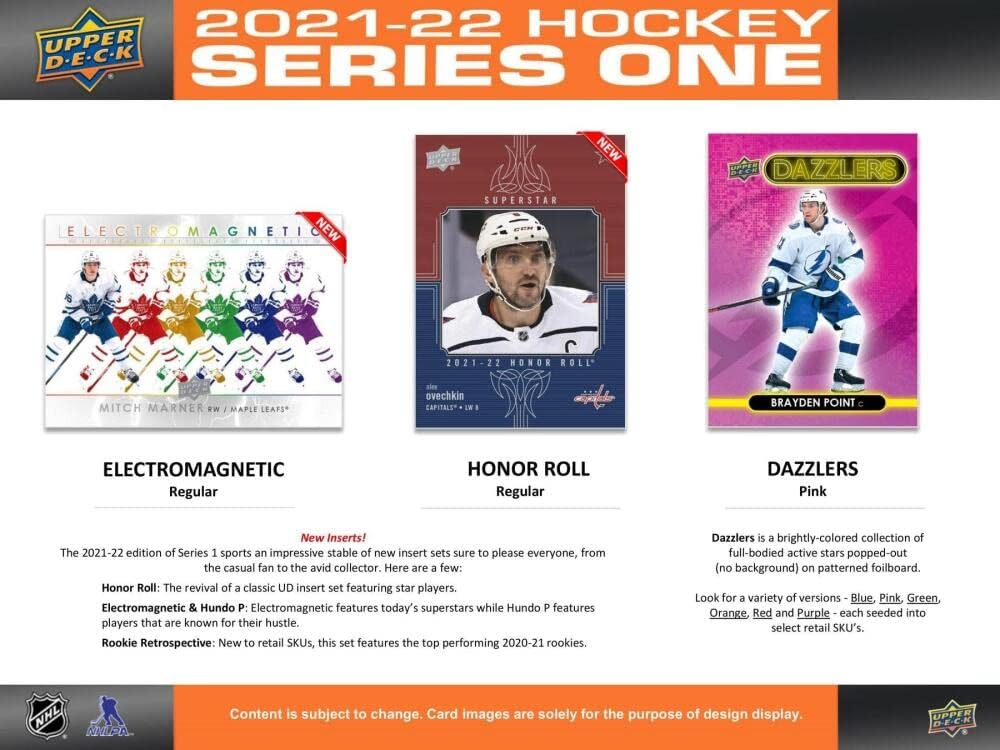 Upper Deck: 2021-22 Series 1 Hockey Blaster Box - 6 Packs + 1 Bonus Pack Card Game Upper Deck