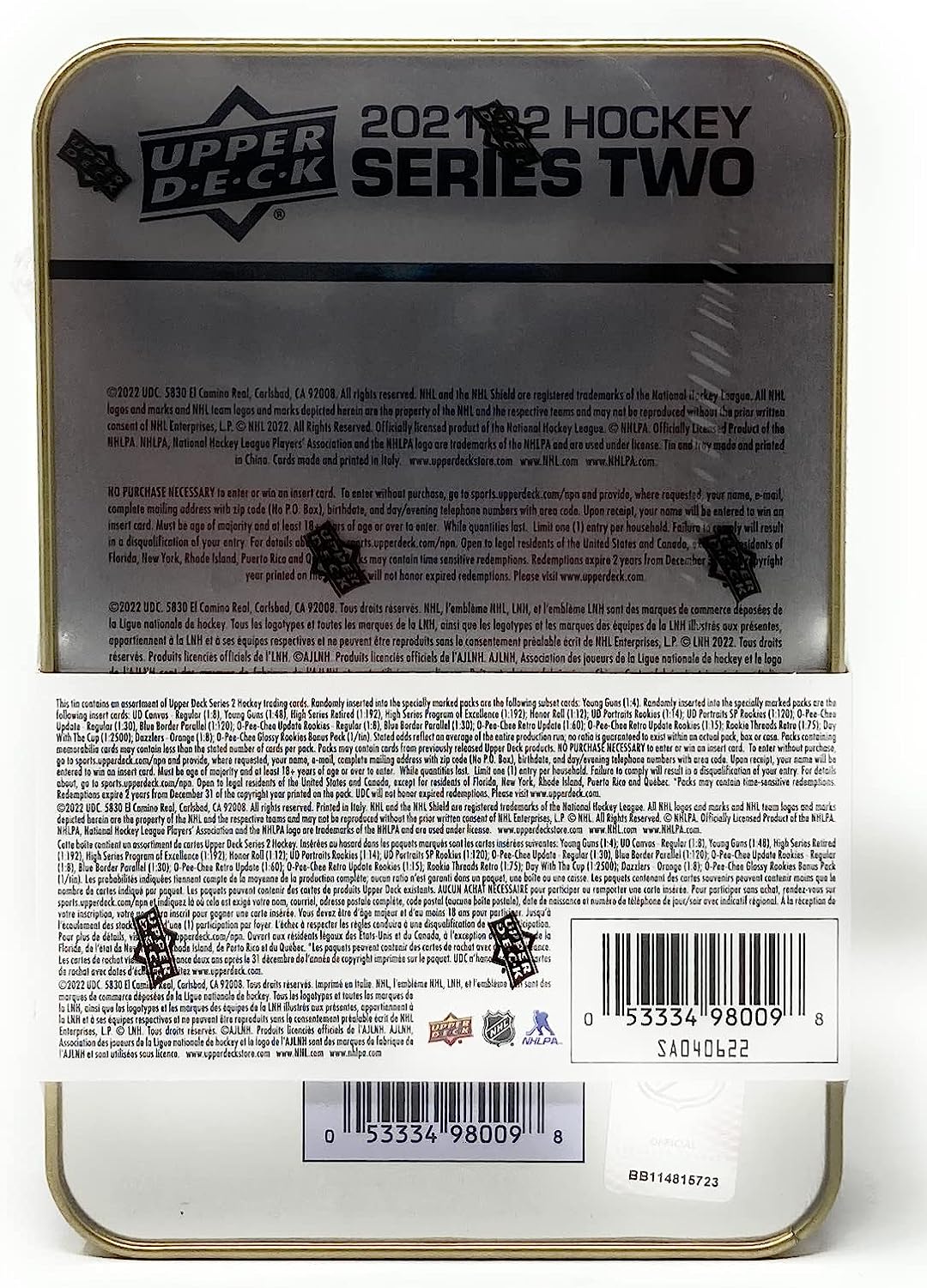 Upper Deck: 2021-22 Series 2 Hockey Tin Card Game Upper Deck