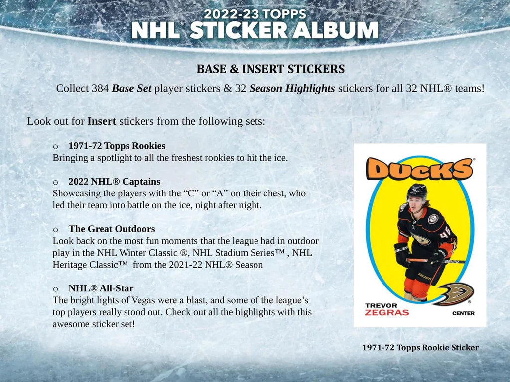 Topps: 2022-23 NHL Hockey Sticker Collection Album Card Game Topps