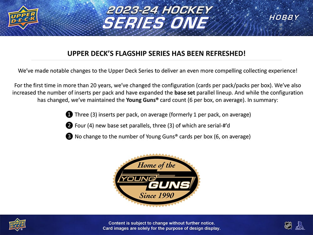 Upper Deck: 2023-24 Series 1 Hockey Hobby Box - 12 Packs Card Game Upper Deck