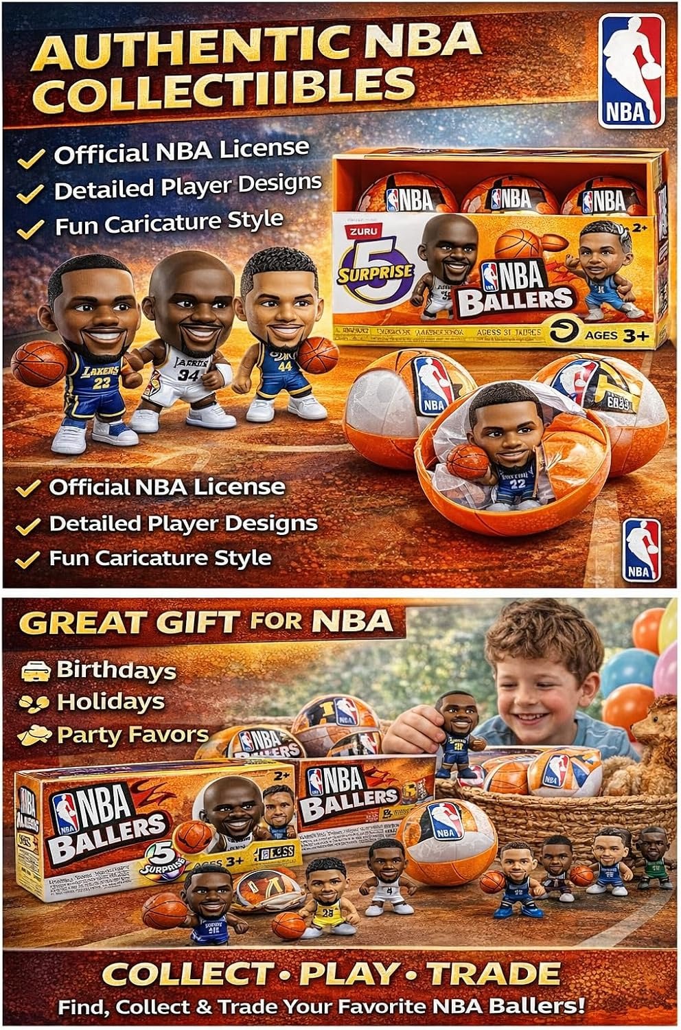 5 Surprise Mini Brands!: NBA Ballers Series 2 - Exclusive Mystery 4-Pack Toys & Games Zuru