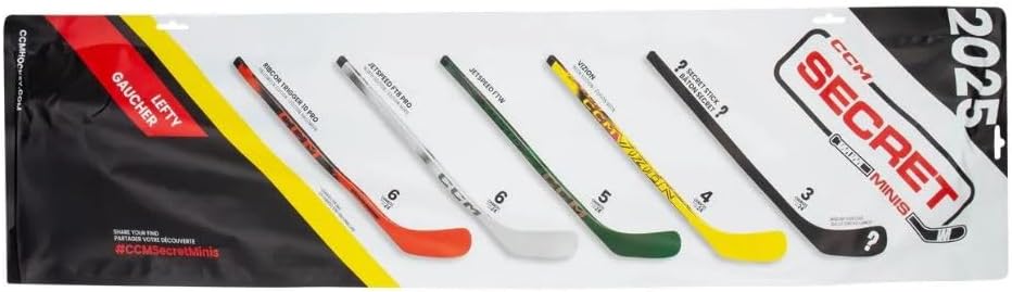 CCM Secret Mini Hockey Sticks 2025 (Left Hand) - 1 Random Stick Sports & Outdoors CCM