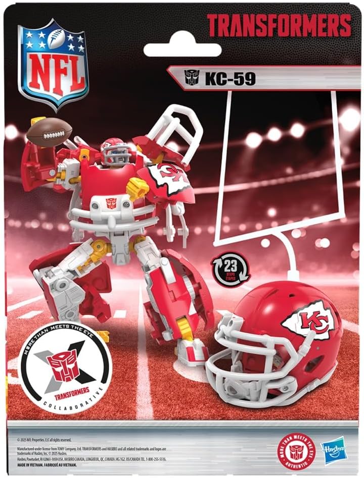 Transformers NFL Football: Kansas City Chiefs KC-59 Robot to Helmet Toys & Games Hasbro