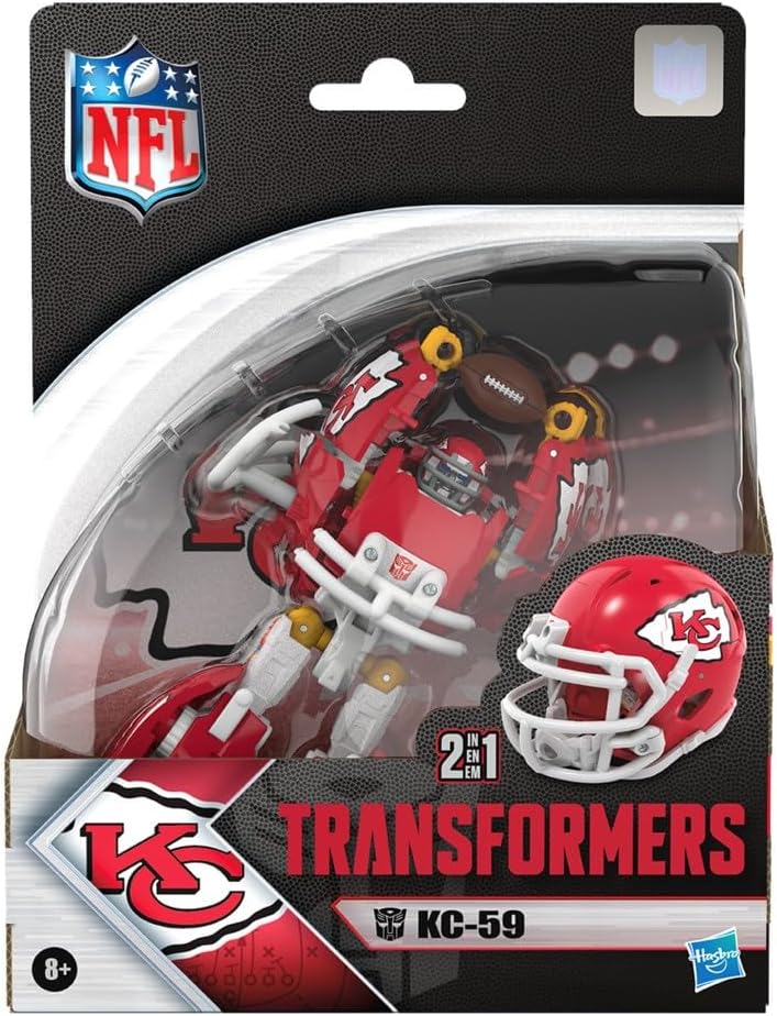 Transformers NFL Football: Kansas City Chiefs KC-59 Robot to Helmet Toys & Games Hasbro