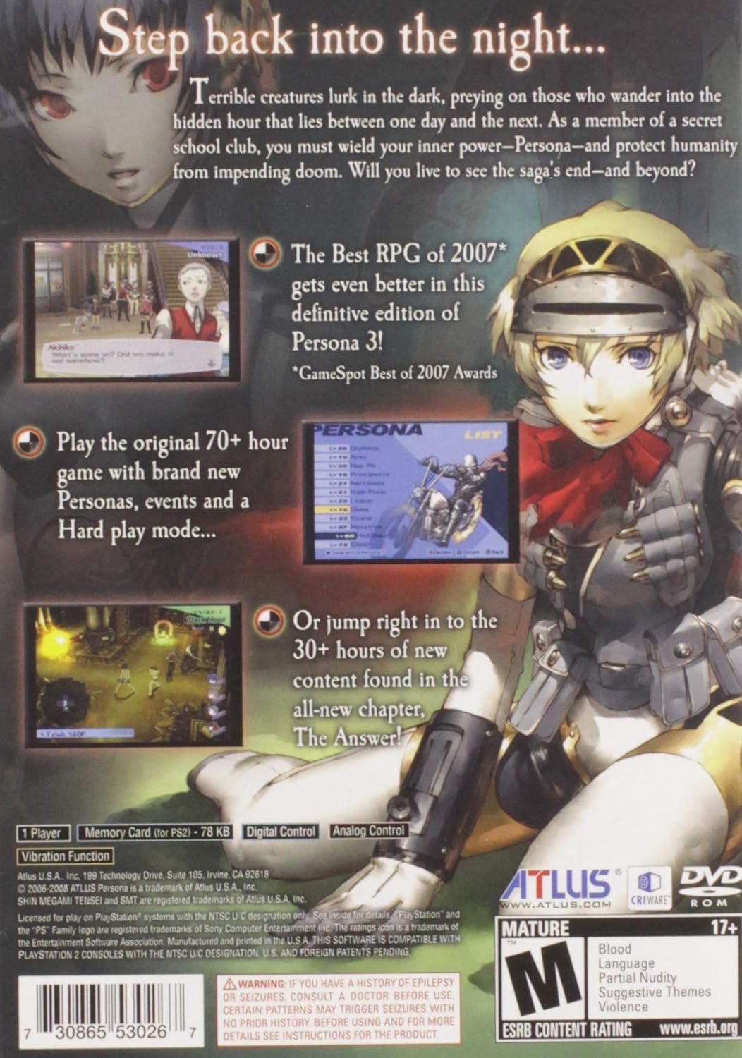 Shin Megami Tensei: Persona 3 FES [PlayStation 2] PlayStation 2 Video Game Atlus