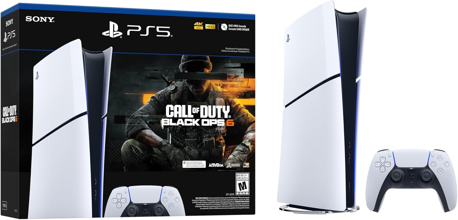 PlayStation 5 Slim System Console 1TB: Call of Duty Black Ops 6 Bundle Digital Edition [PlayStation 5 System] Playstation 5 Hardware Sony