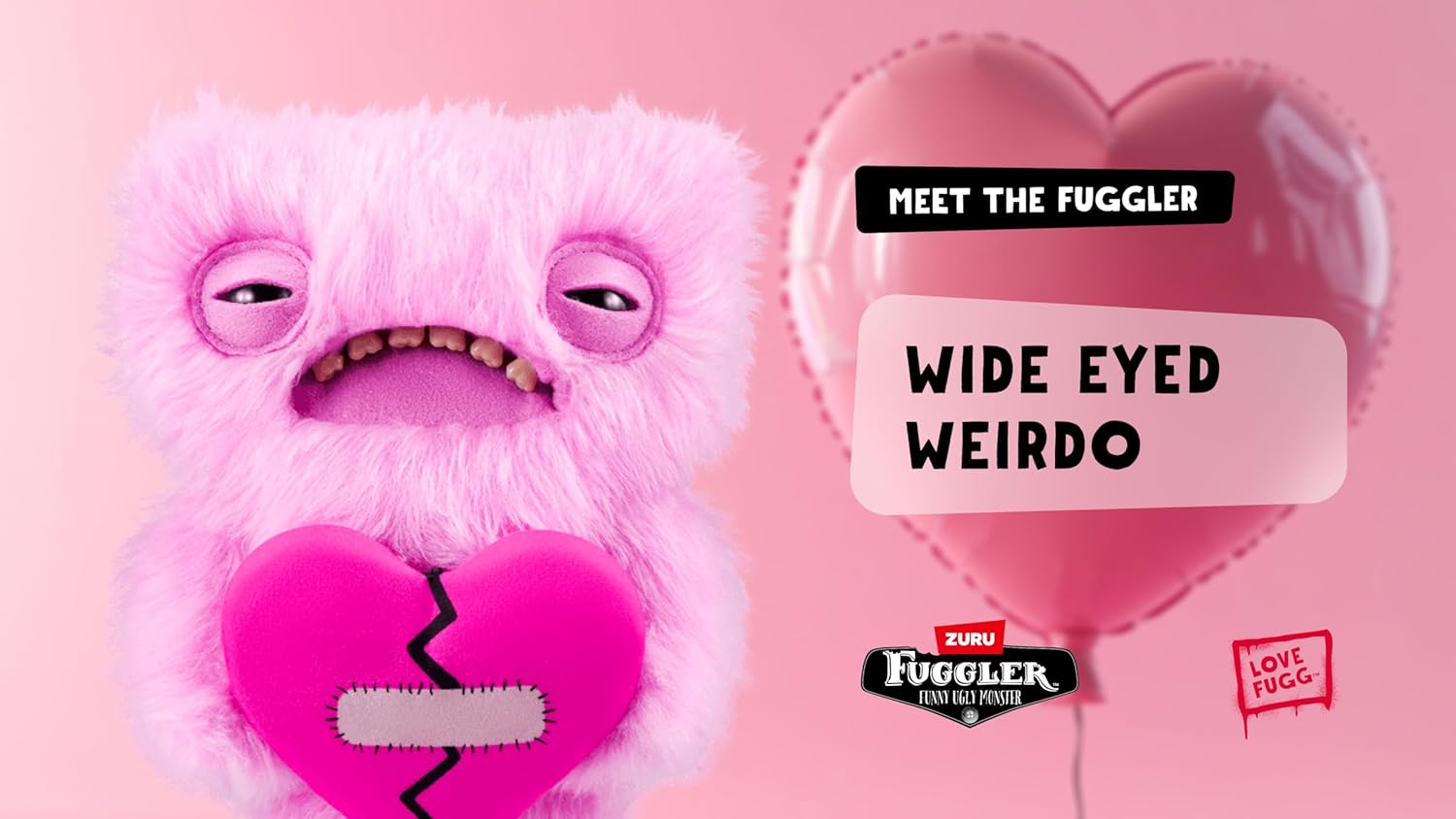 Fuggler: Love Fugg - Wide Eyed Weirdo Pink Collectible Plush Plushies Zuru