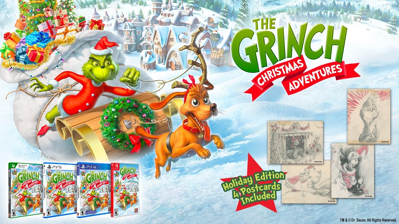 The Grinch Christmas Adventure Holiday Edition - Bonus Postcards! [PlayStation 4] PlayStation 4 Video Game Outright Games