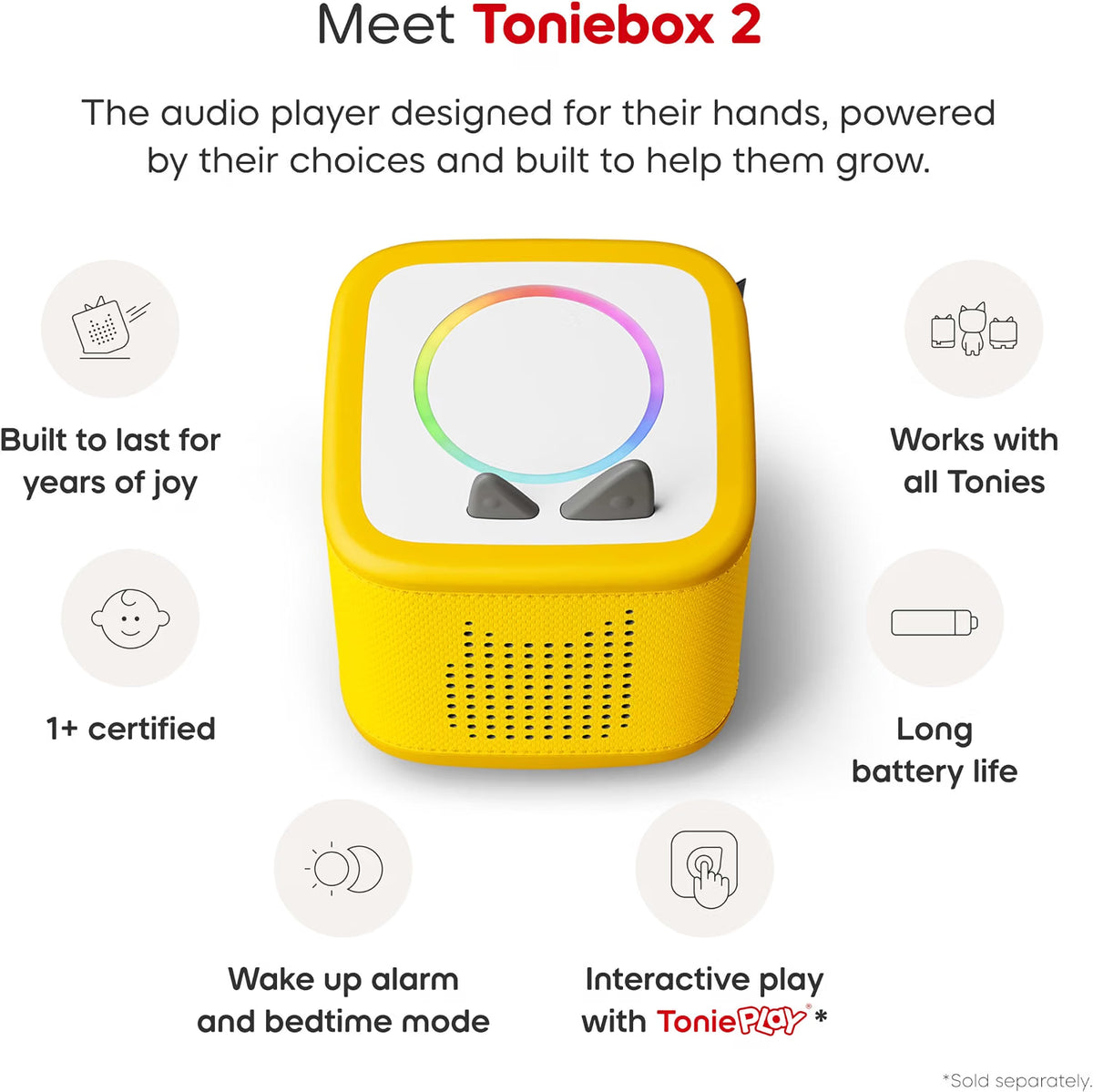 Tonies: Pokemon - Pikachu Toniebox 2 Audio Player Starter Set - Lightning Yellow Toys & Games Tonies
