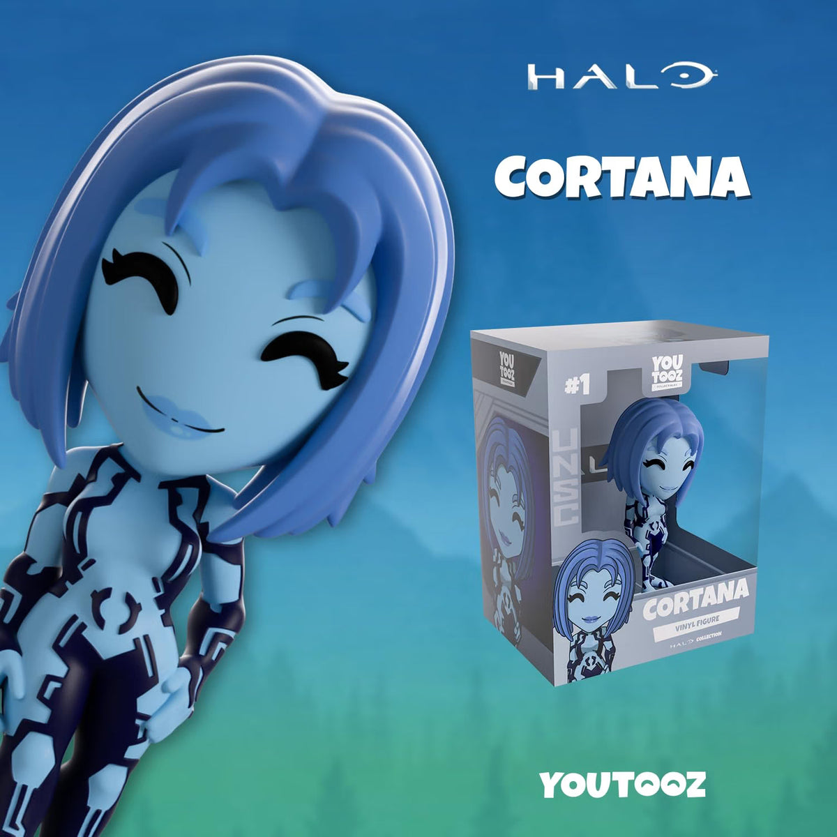 Halo: Cortana (Glow) Vinyl Figure #1 Toys & Games Youtooz