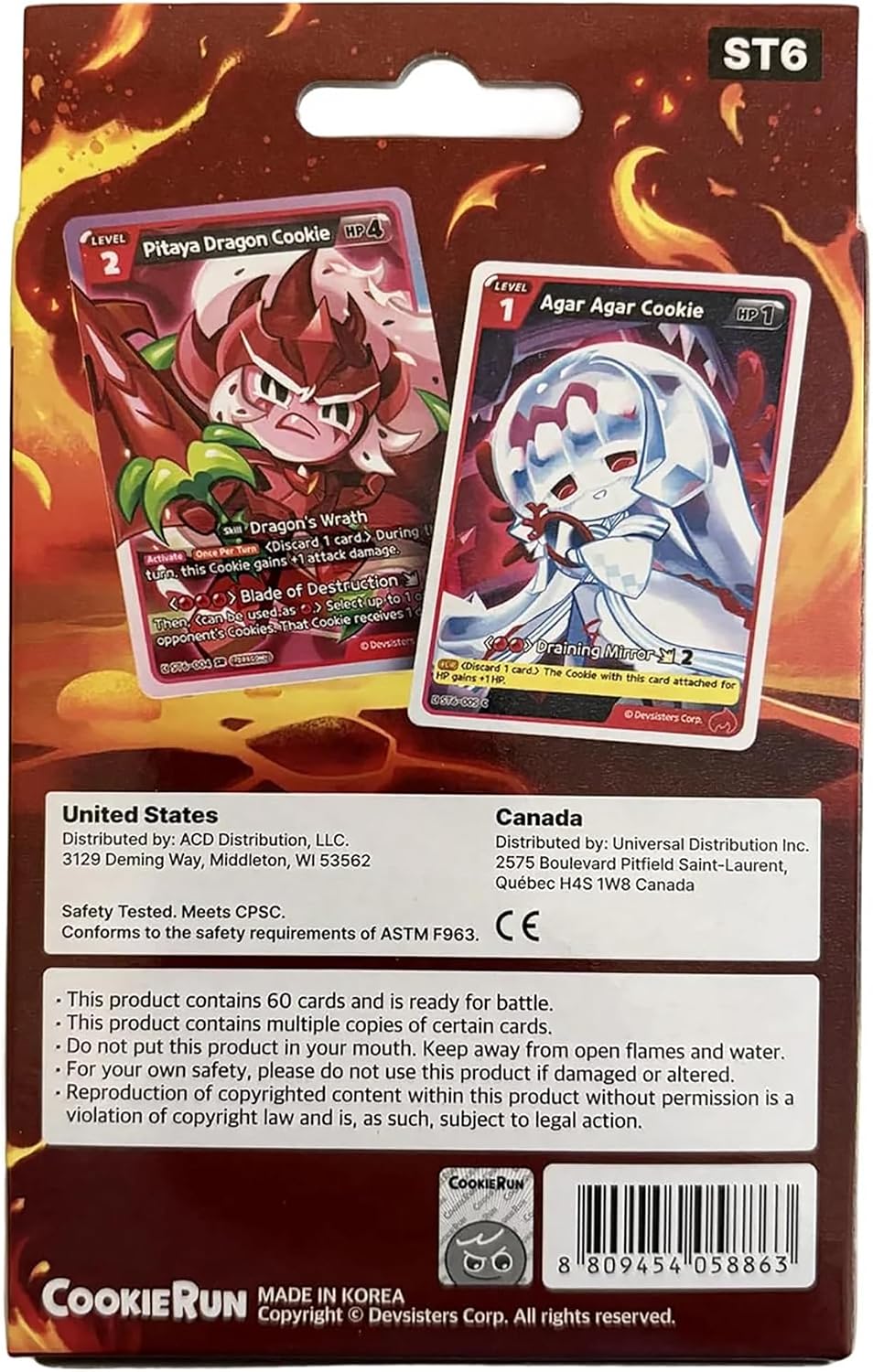 CookieRun Braverse TCG: Flames of Immortality Red Legendary Starter Deck (ST6) Card Game Devsisters