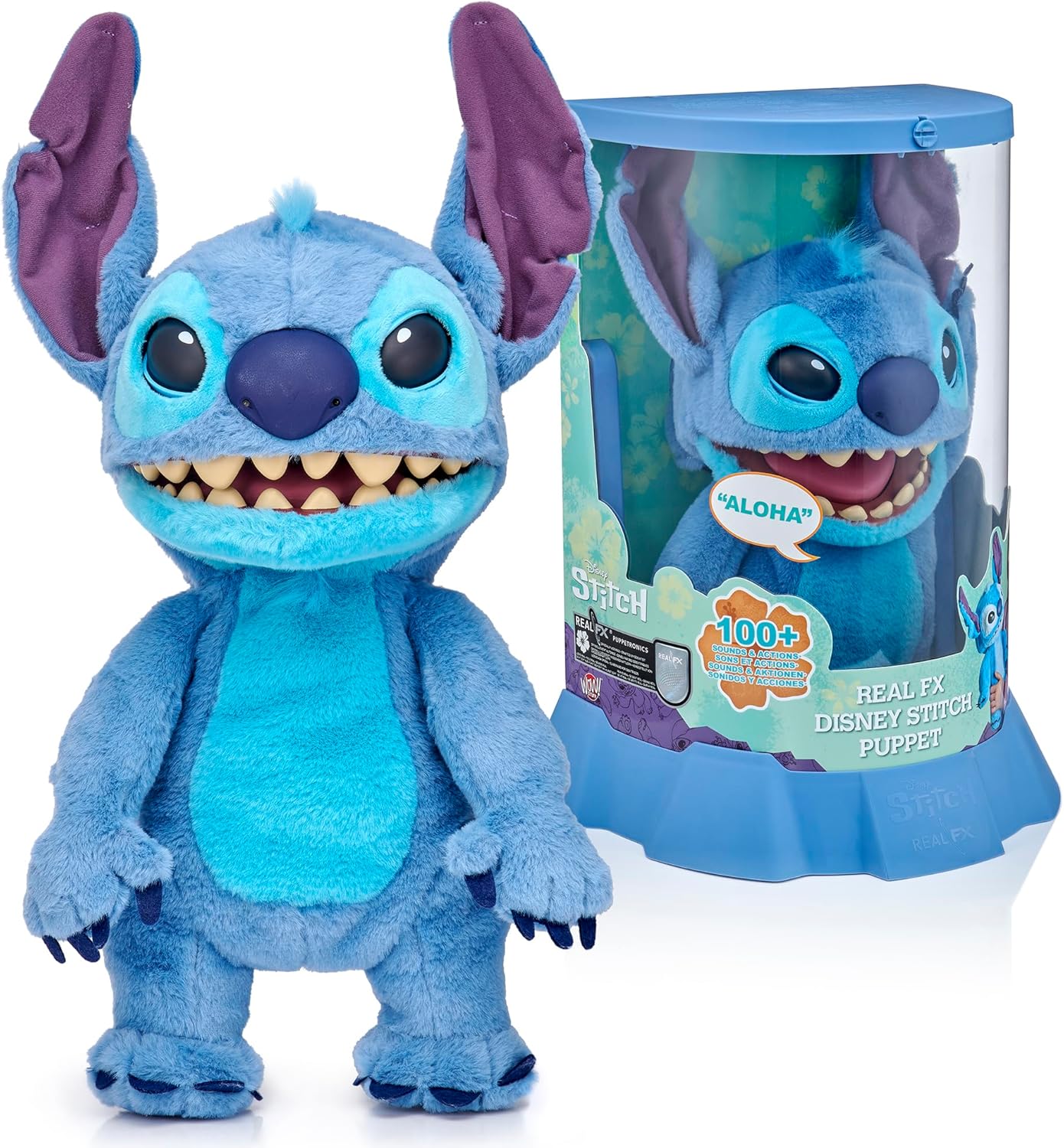 WOW! Stuff: RealFX Disney Stitch - 18" Puppetronic Animatronic Plush Plushies Wow! Stuff