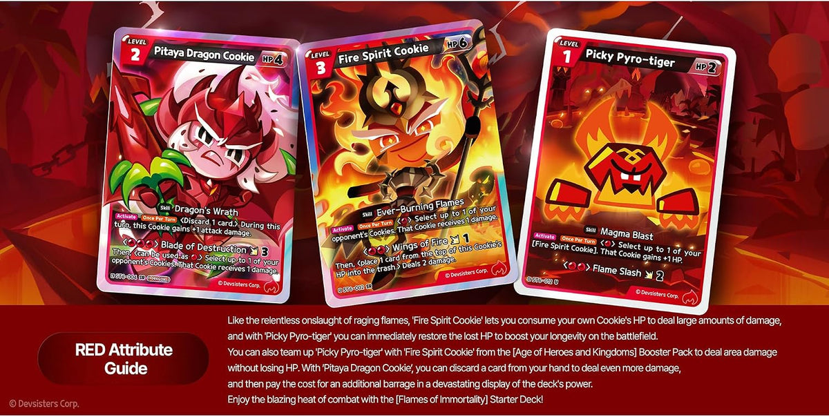 CookieRun Braverse TCG: Flames of Immortality Red Legendary Starter Deck (ST6) Card Game Devsisters