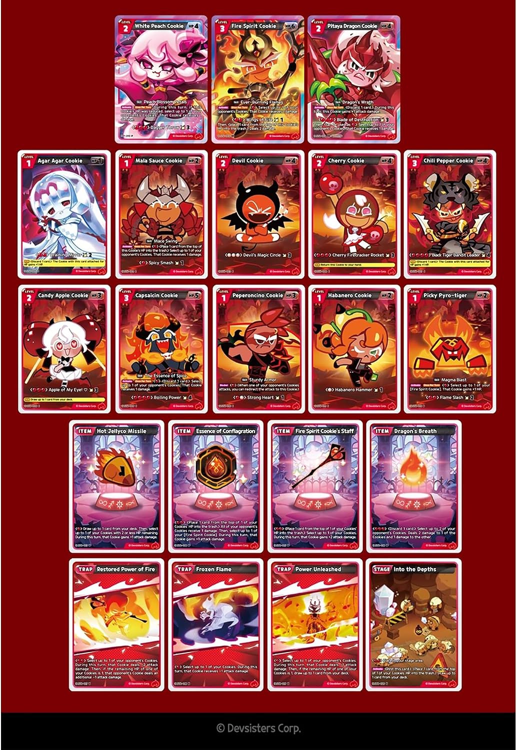 CookieRun Braverse TCG: Flames of Immortality Red Legendary Starter Deck (ST6) Card Game Devsisters
