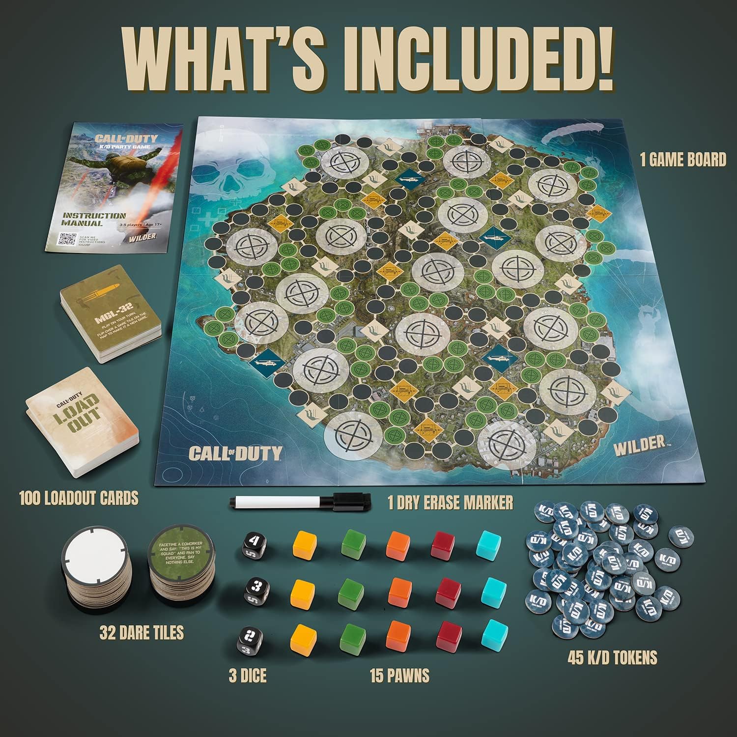 Call of Duty: K/D Party [Board Game, 2-4 Players] Board Game Wilder Toys