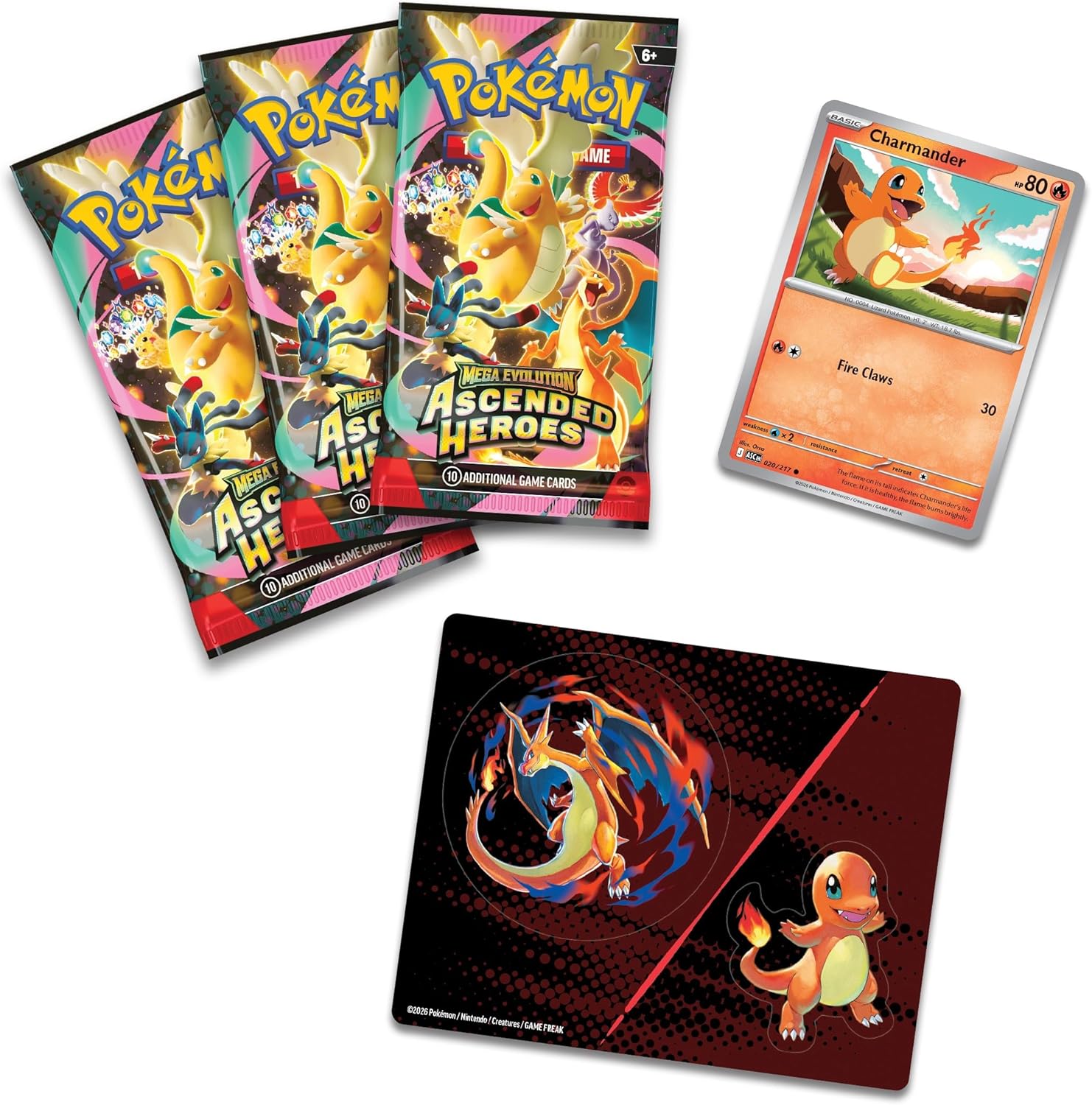 Pokemon TCG: Mega Evolution Ascended Heroes Tech Sticker Collection - Charmander Card Game Pokemon