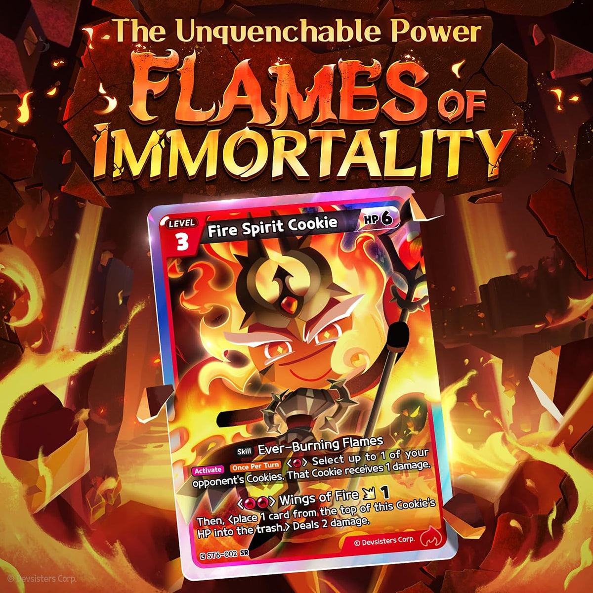 CookieRun Braverse TCG: Flames of Immortality Red Legendary Starter Deck (ST6) Card Game Devsisters