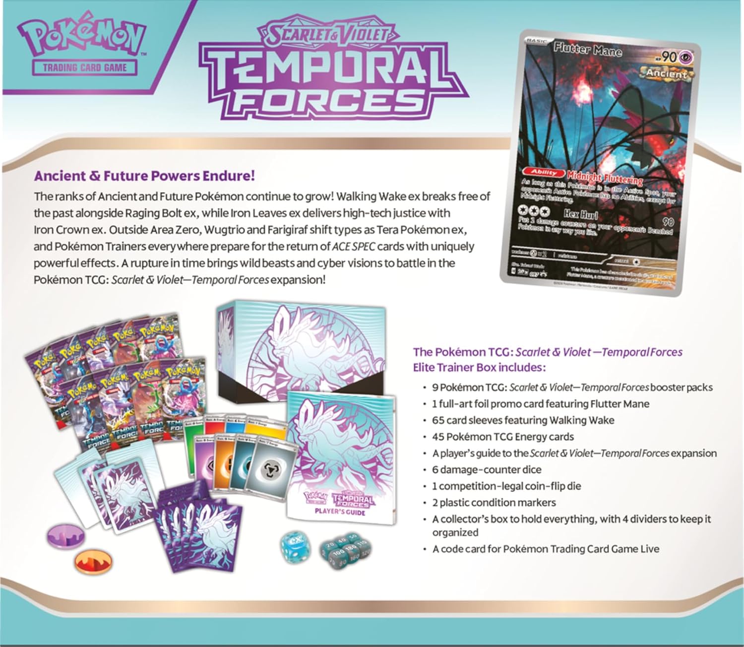 Pokemon TCG: Scarlet & Violet - Temporal Forces Elite Trainer Box [Walking Wake] Card Game Pokemon