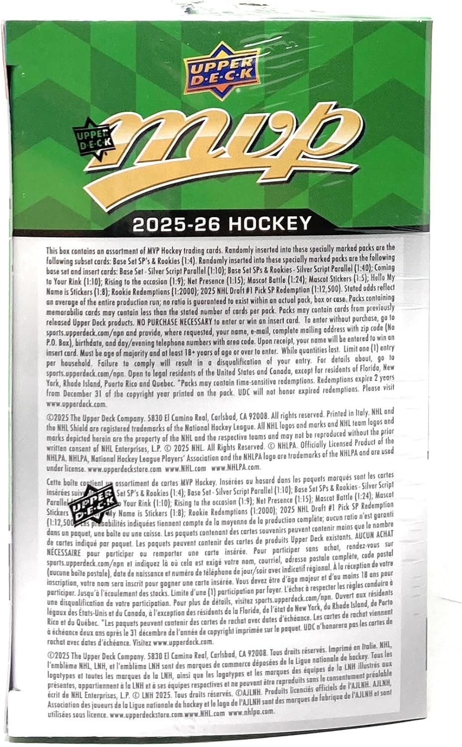 Upper Deck: 2025-2026 MVP Hockey Blaster Box Sports Cards Upper Deck