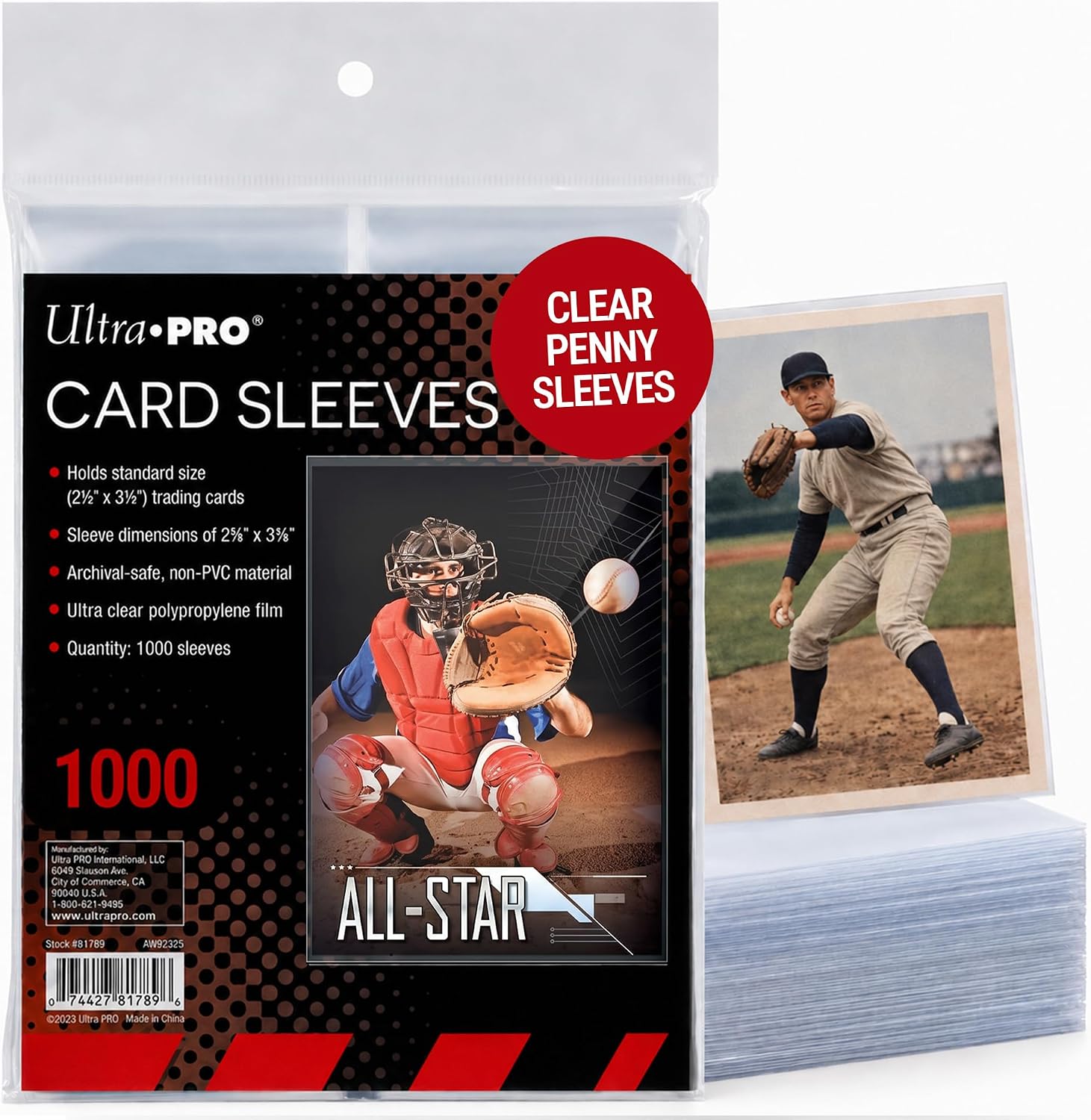 Ultra Pro: Clear Card Soft Sleeve Standard 2.5" x 3.5" 1000 Pack Penny Sleeves Card Game Accessories Ultra Pro