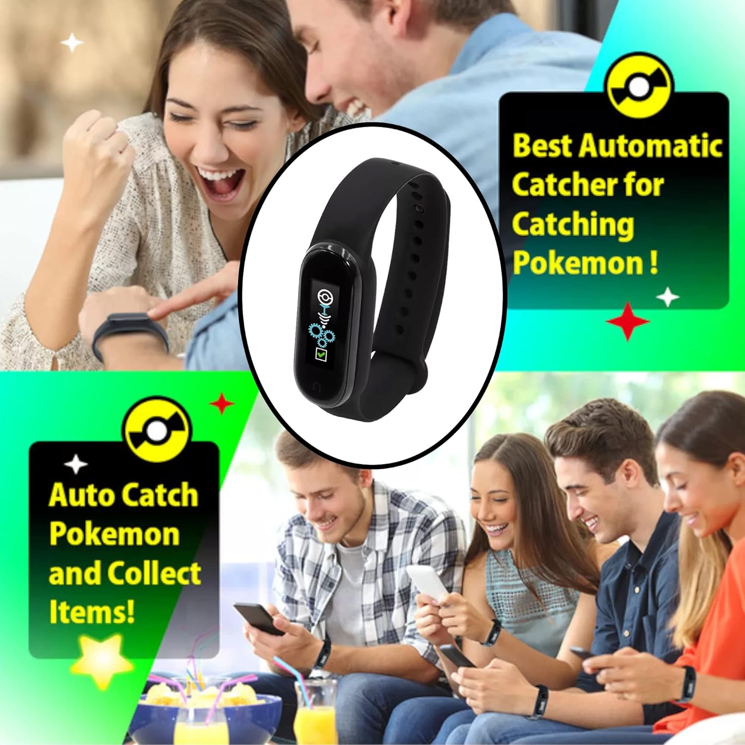 Datel Pokemon GO-TCHA Classic Wristband for Pokemon Go - iPhone & Android BLACK Toys & Games Datel