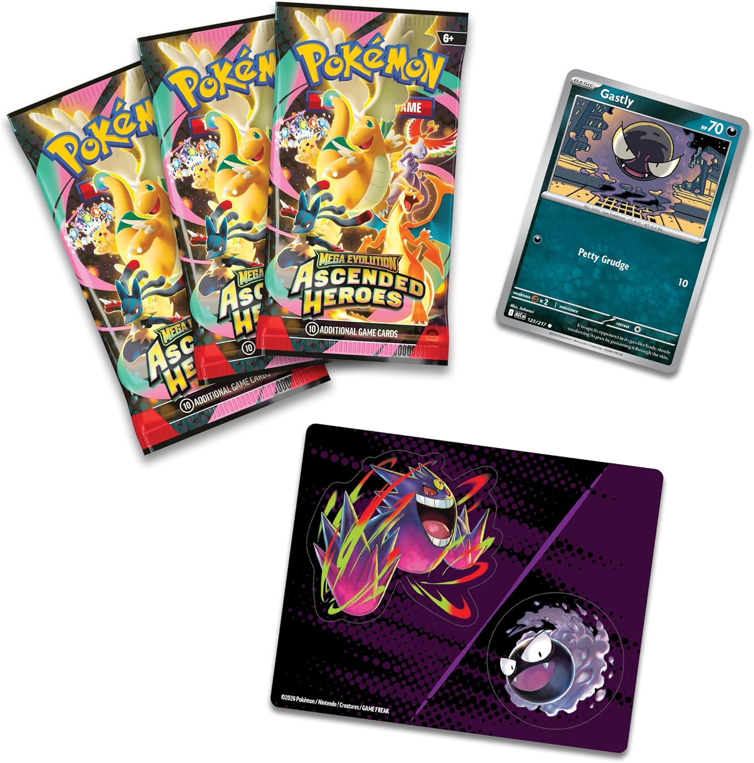 Pokemon TCG: Mega Evolution - Ascended Heroes Tech Sticker Collection - Gastly Card Game Pokemon