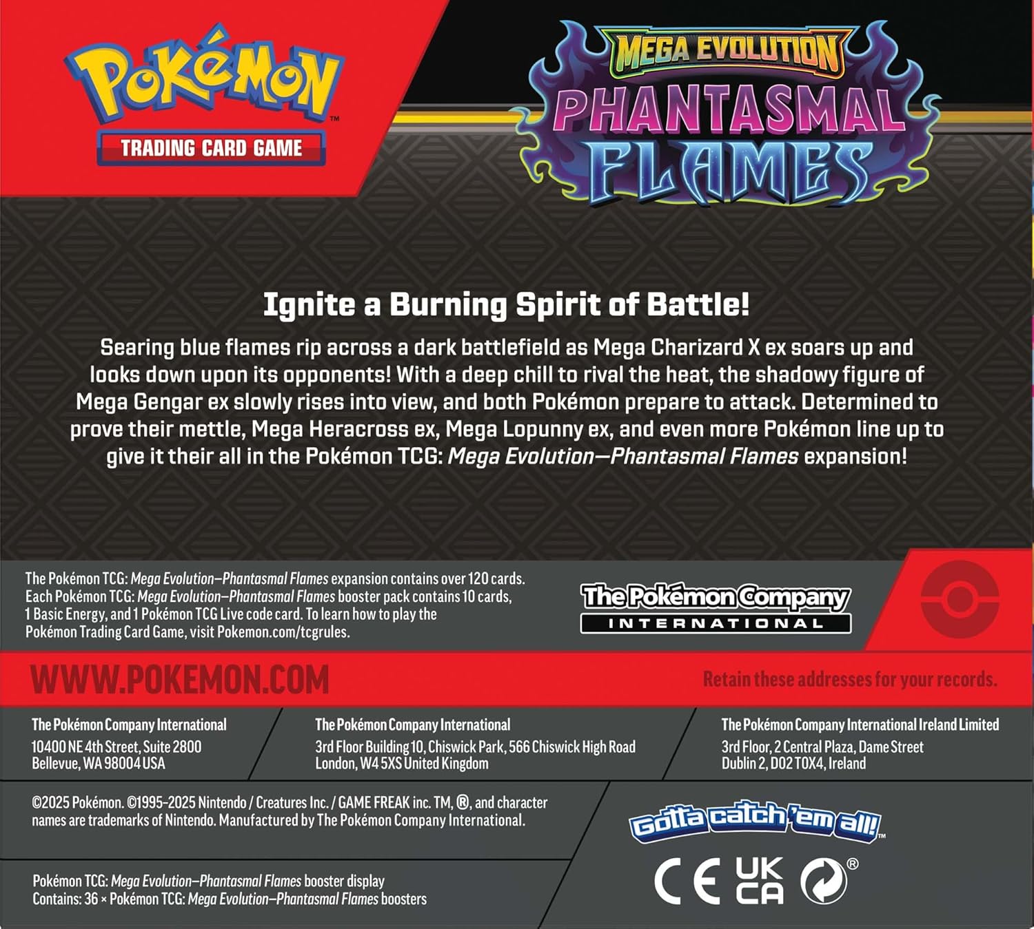 Pokemon TCG: Mega Evolution - Phantasmal Flames Booster Box - 36 Packs Card Game Pokemon