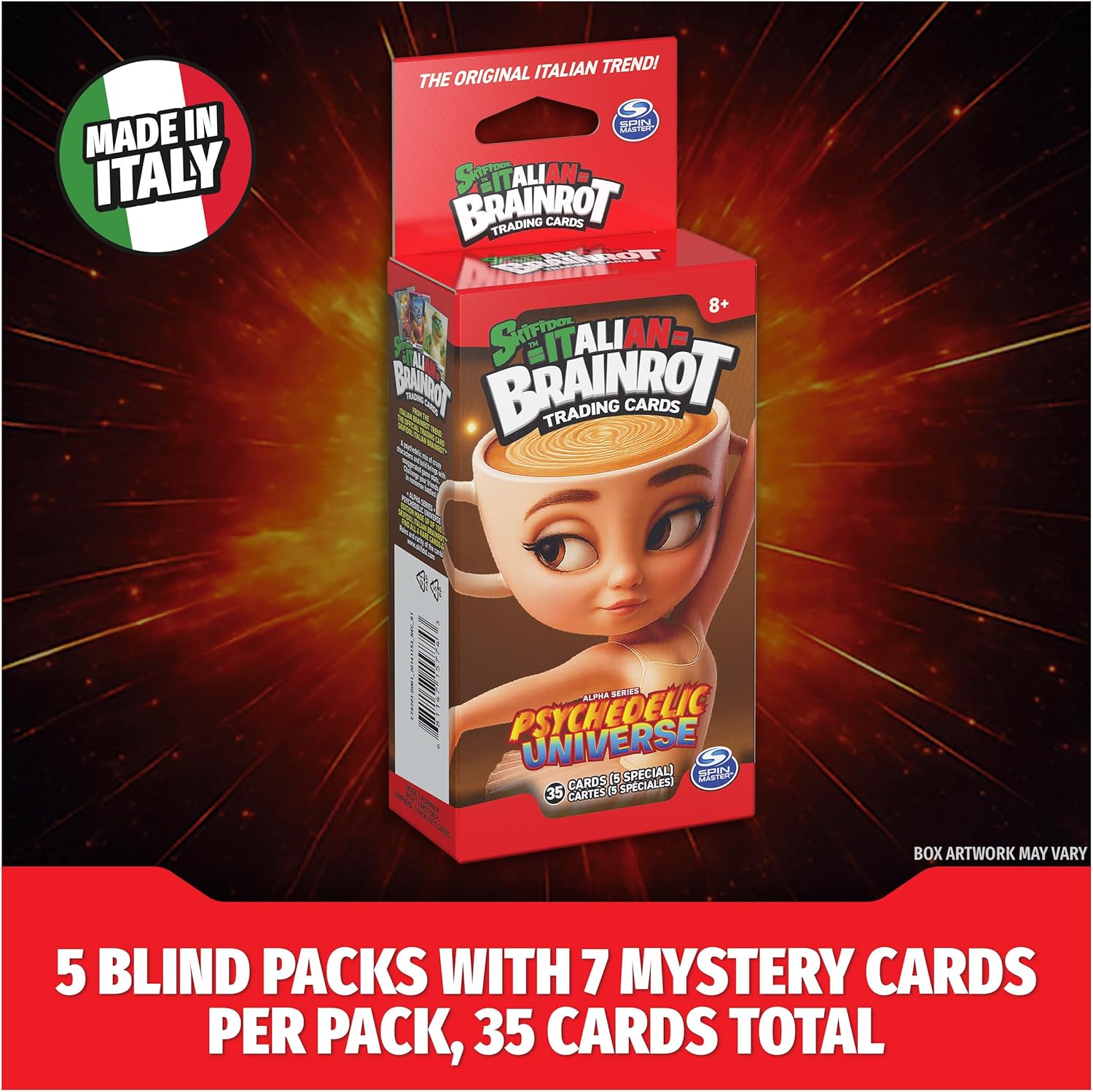 Italian Brainrot TCG: Alpha Series Psychedelic Universe 5 Pack Booster Bundle Card Game Skifidol