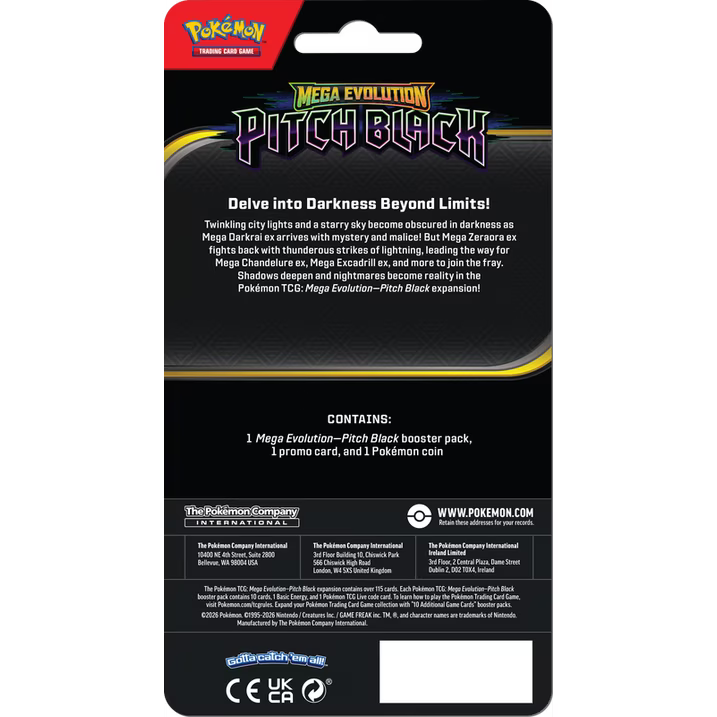 Pokemon TCG: Mega Evolution Pitch Black Checklane Blister Pack & Promo Slowpoke Card Game Pokemon
