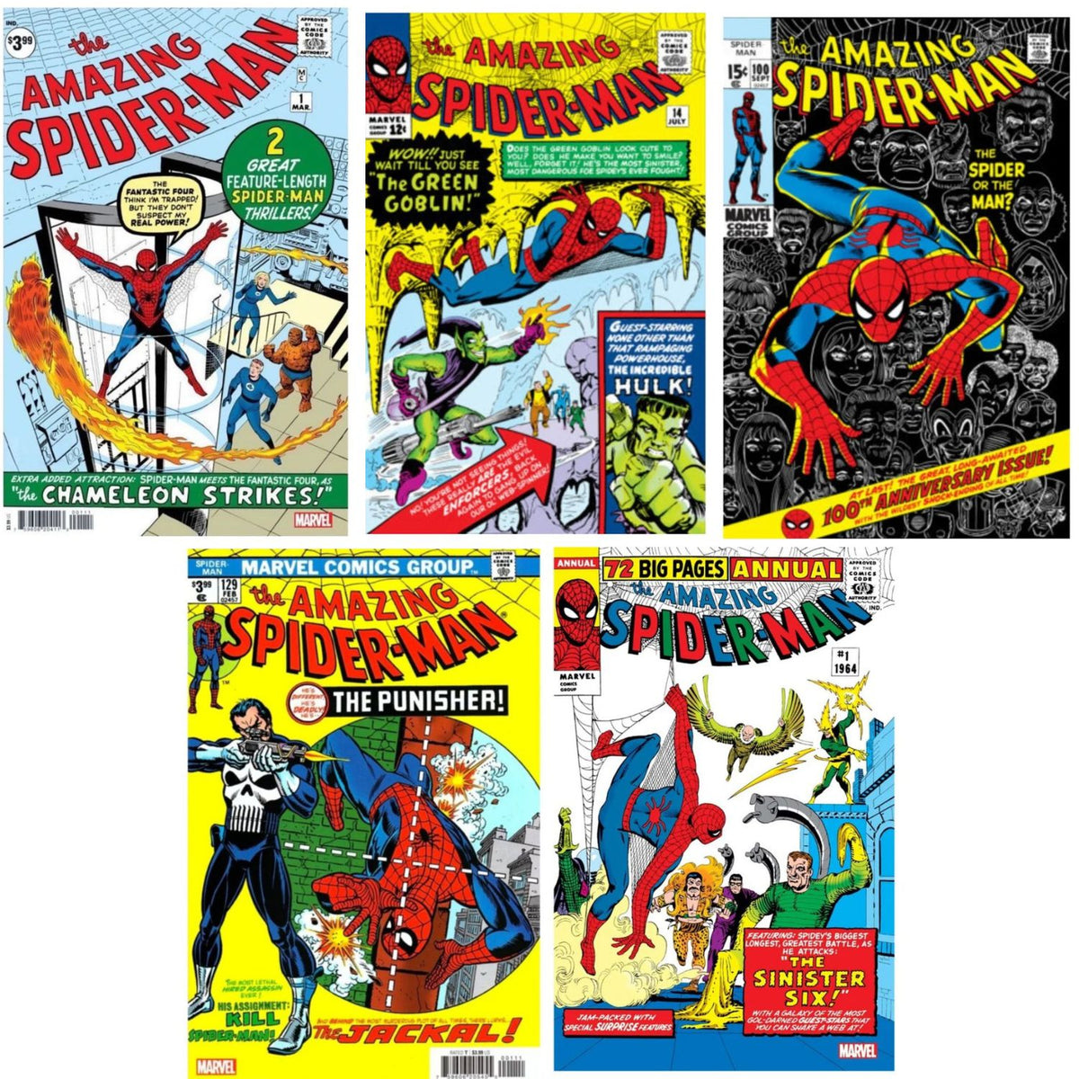 Amazing Spider-Man Silver Age Classic Facsimile 5 Comic Set