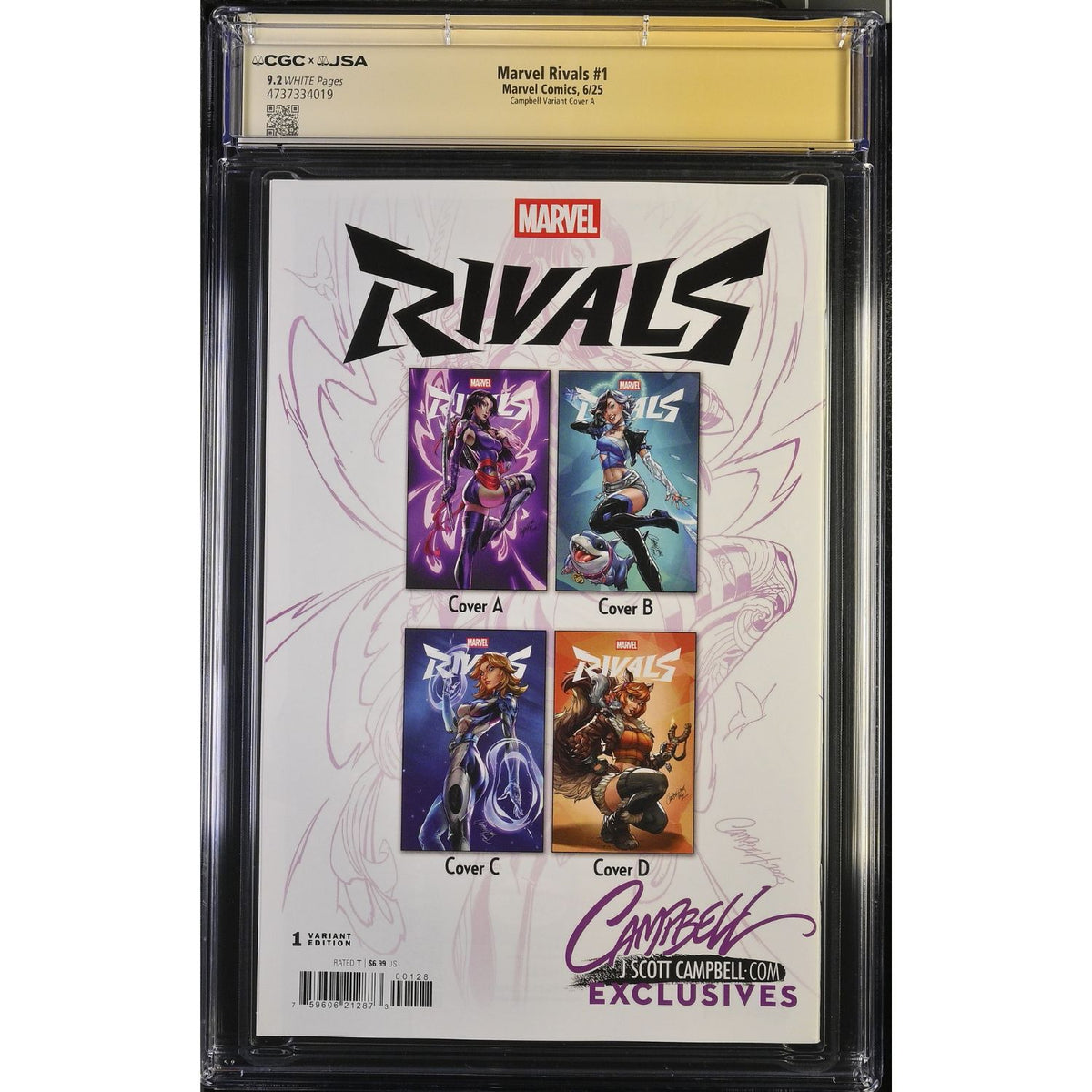 Marvel Rivals: #1 [J Scott Campbell CGC 9.2 JSA Signed CVR A] 2025 Comics Marvel Comics