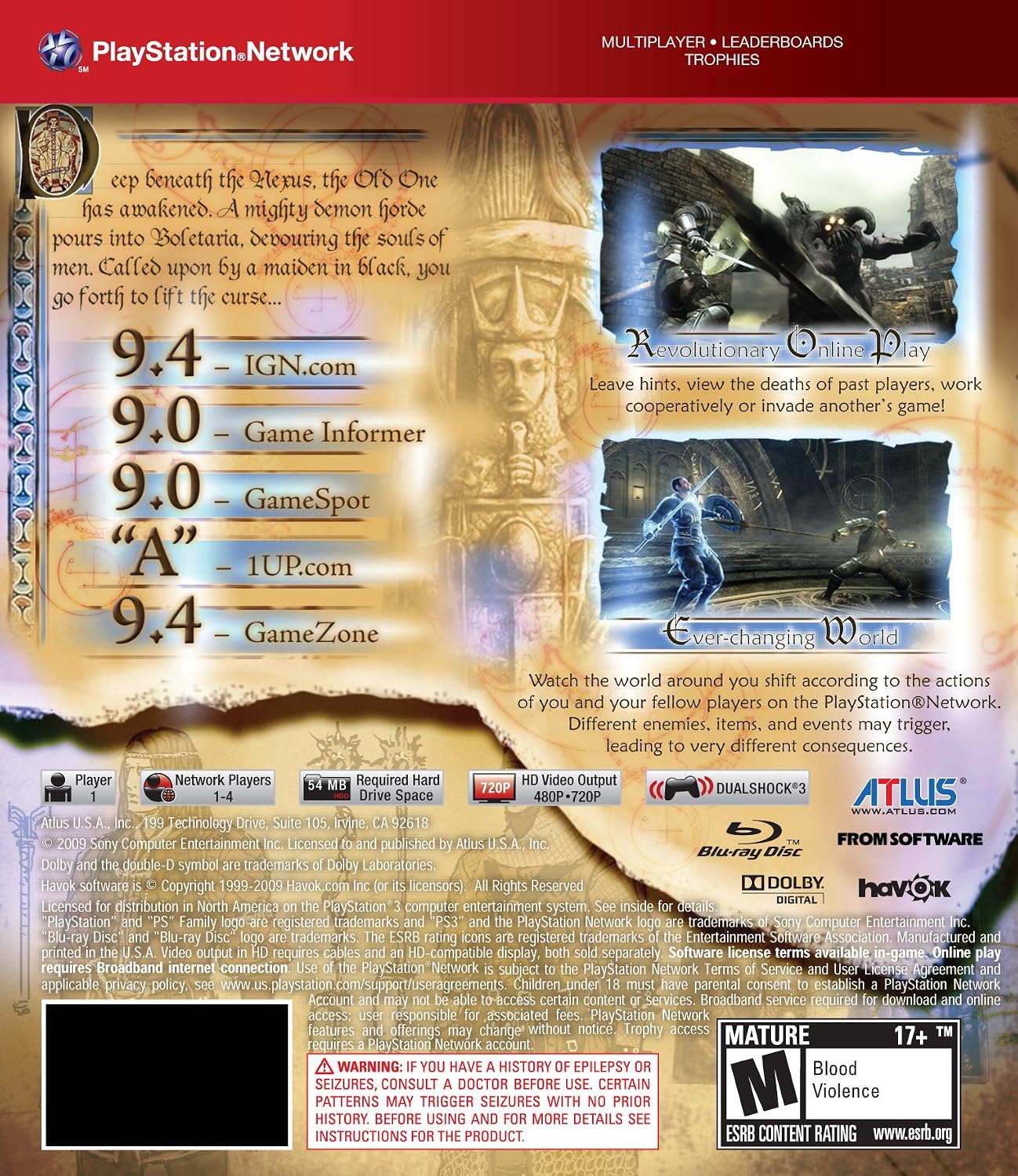 Demon's Souls [PlayStation 3] PlayStation 3 Video Game Atlus