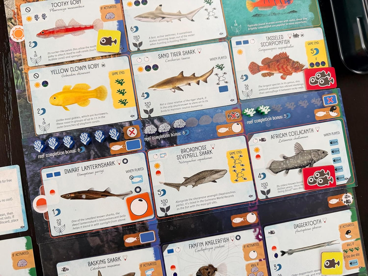 Finspan: Sharks and Reefs Expansion [Board Game, 1-5 Players] Board Game Stonemaier Games