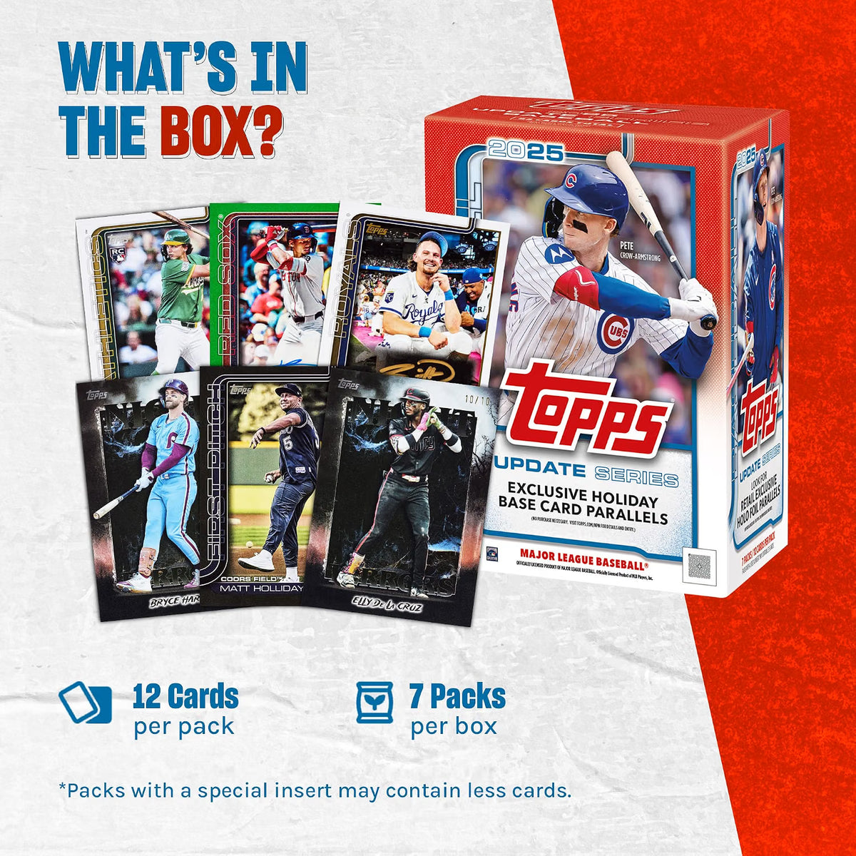 Topps: 2025 Update Series Baseball MLB Blaster Value Box - 7 Booster Packs Sports Cards Topps