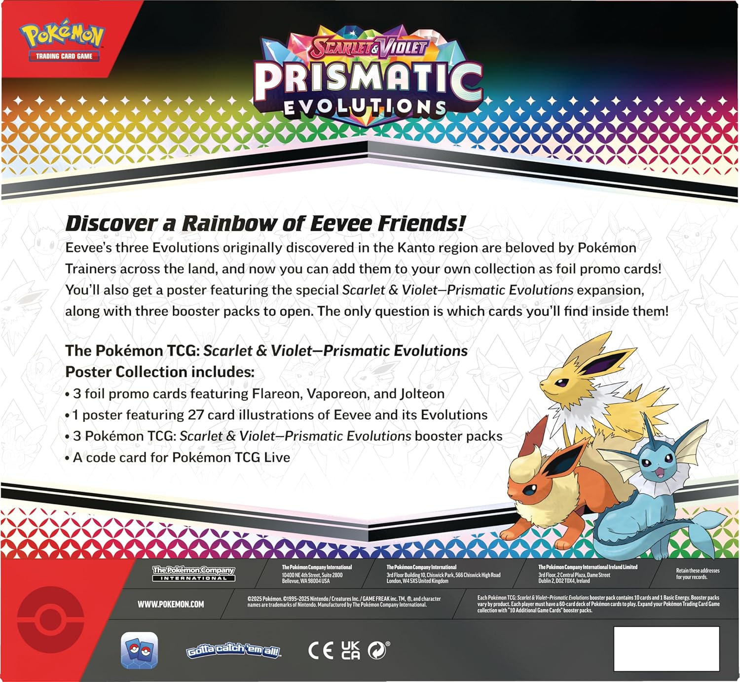 Pokemon TCG: Scarlet & Violet - Prismatic Evolutions Poster Collection Card Game Pokemon