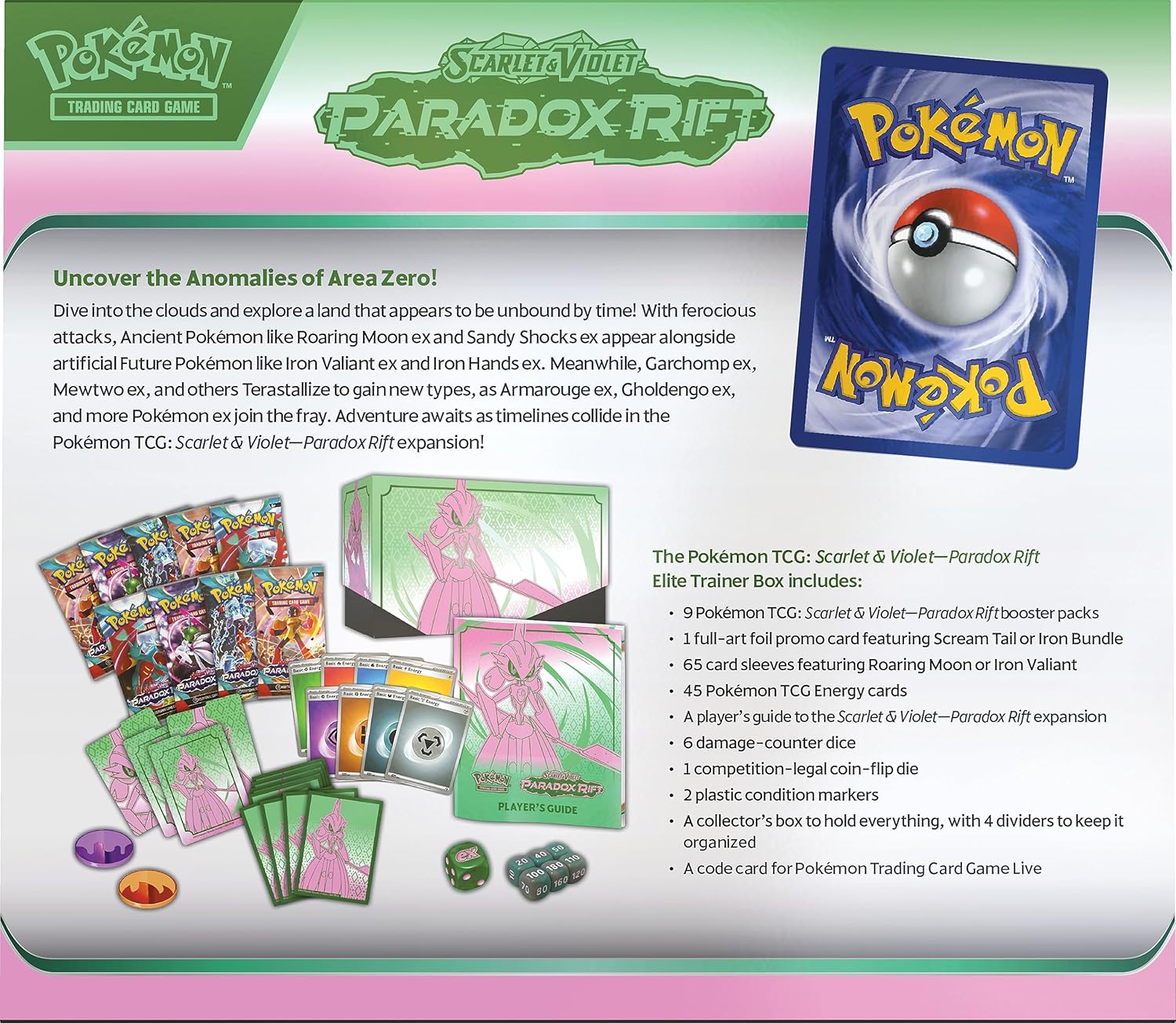 Pokemon TCG: Scarlet & Violet - Paradox RIFT Elite Trainer Box - Iron Valiant Card Game Pokemon