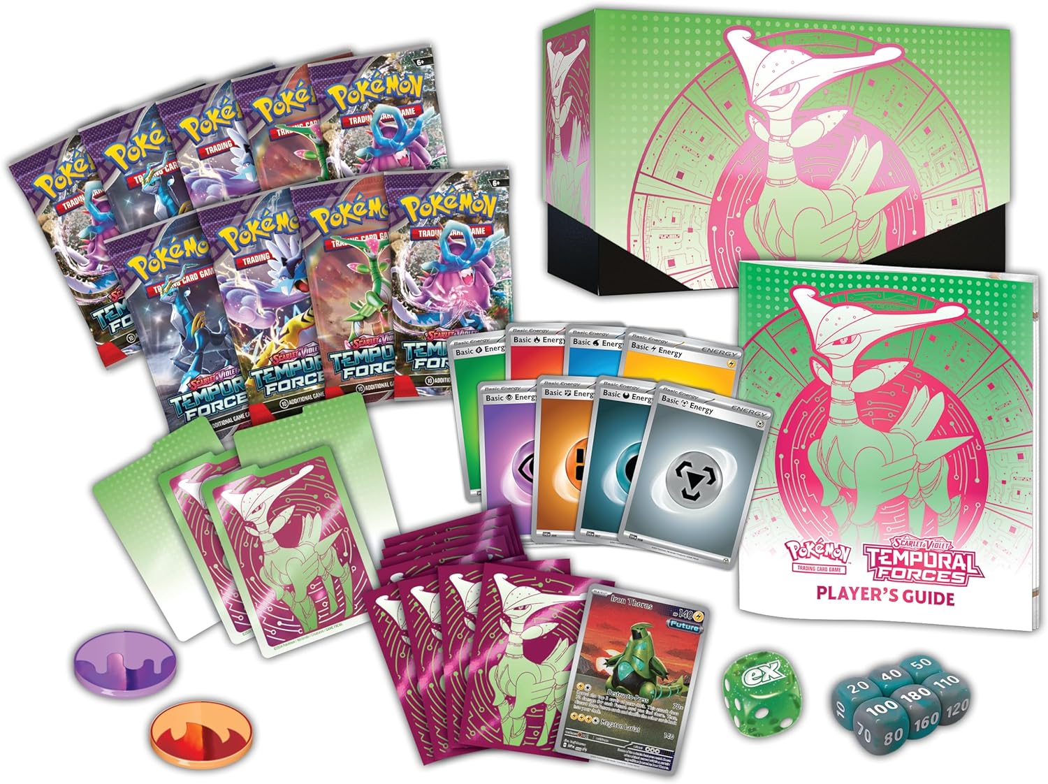 Pokemon TCG: Scarlet & Violet - Temporal Forces Elite Trainer Box [Iron Leaves] Card Game Pokemon