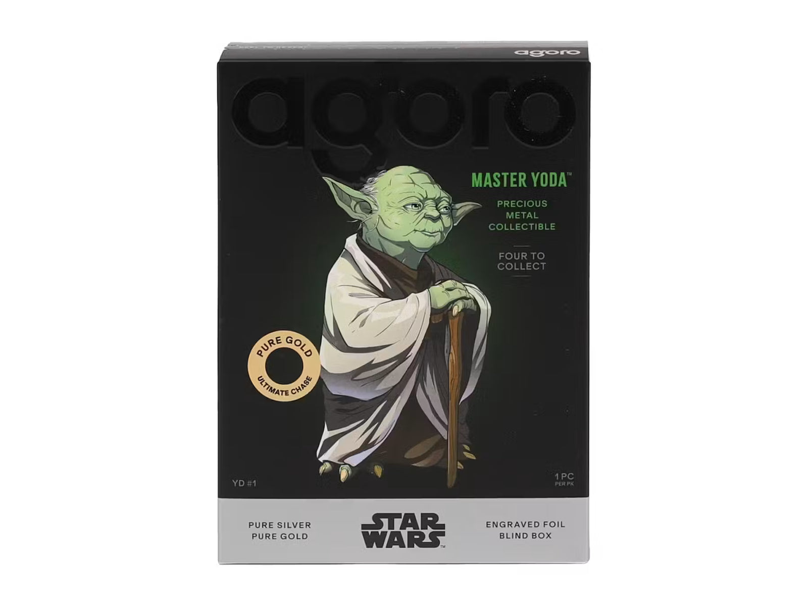 Agoro: Star Wars Master Yoda 999 Pure Silver & Gold 5g Limited Edition Blind Box Collectible Agoro