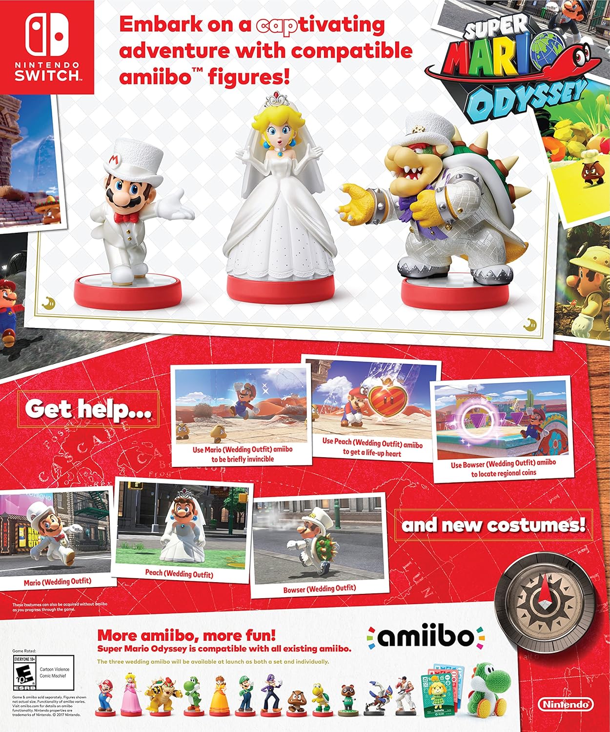 Mario & Peach & Bowser Amiibo Wedding Outfit Triple Pack - Super Mario Odyssey Series [Nintendo] Nintendo Accessories Nintendo