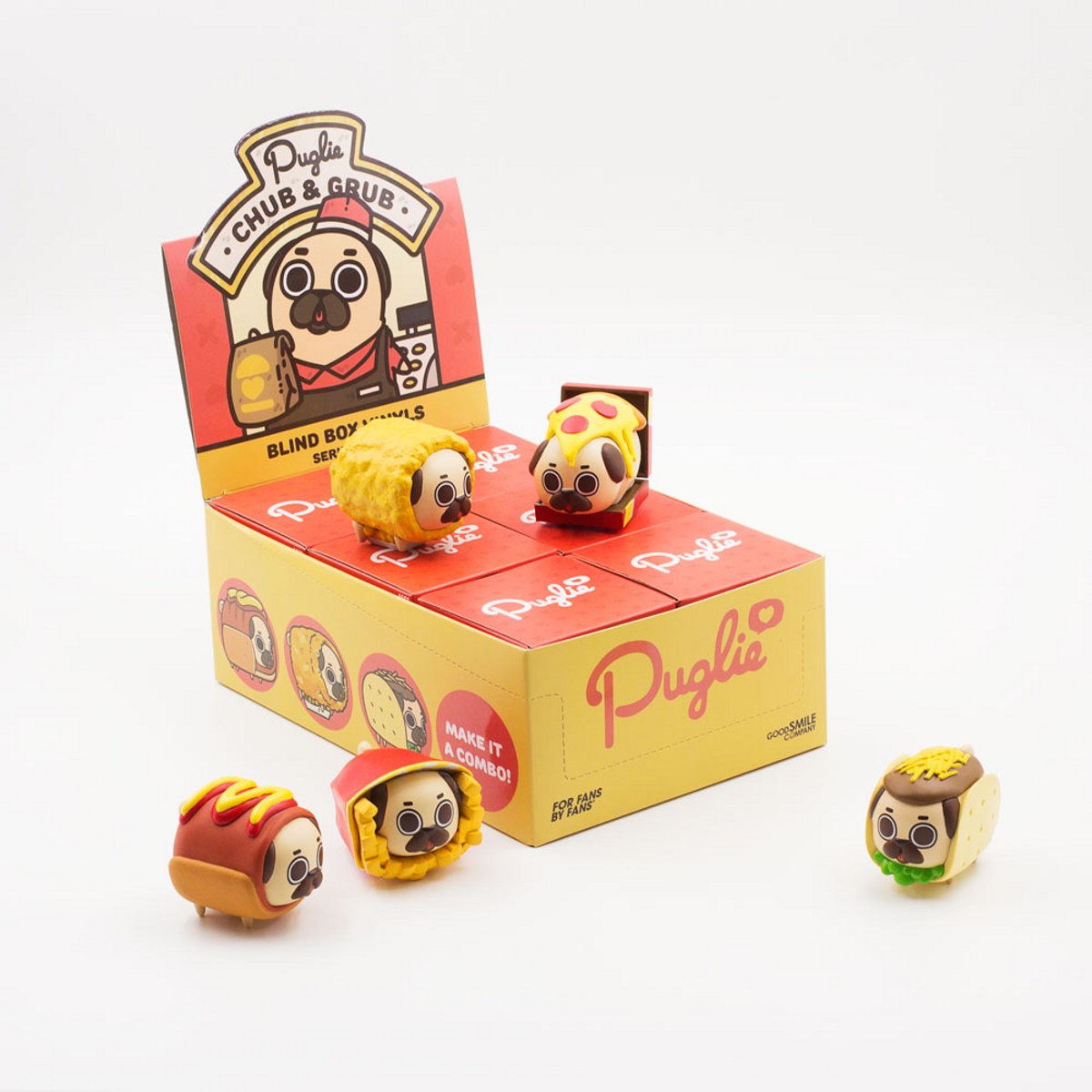 Puglie: Puglie Chub & Grub Blind Box Vinyl Toys Collectible Puglie Six Boxes (Full Set)