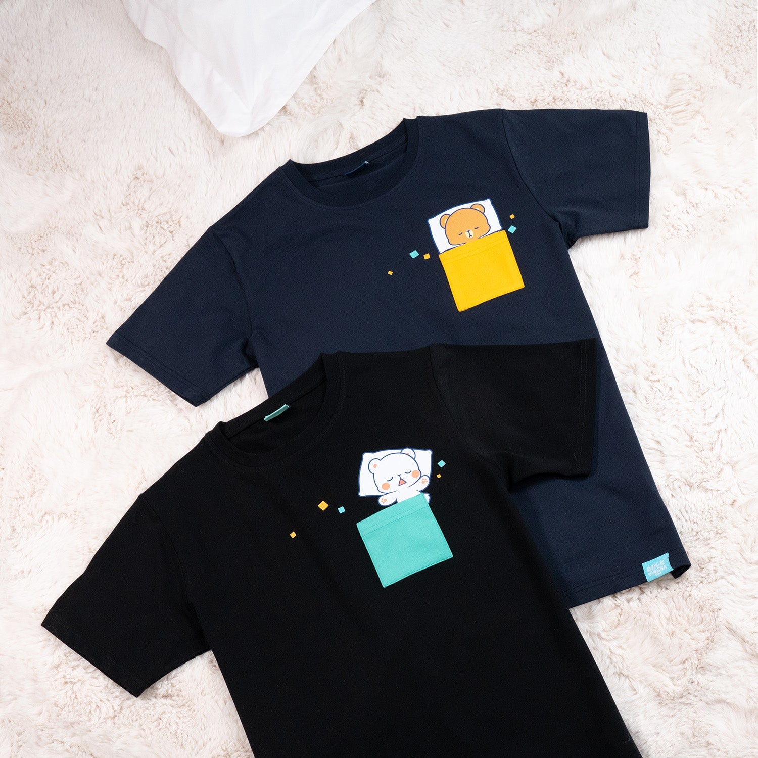 Milk Mocha Bear: Sleeping Pocket Milk T-shirt T-Shirts Milk Mocha Bear