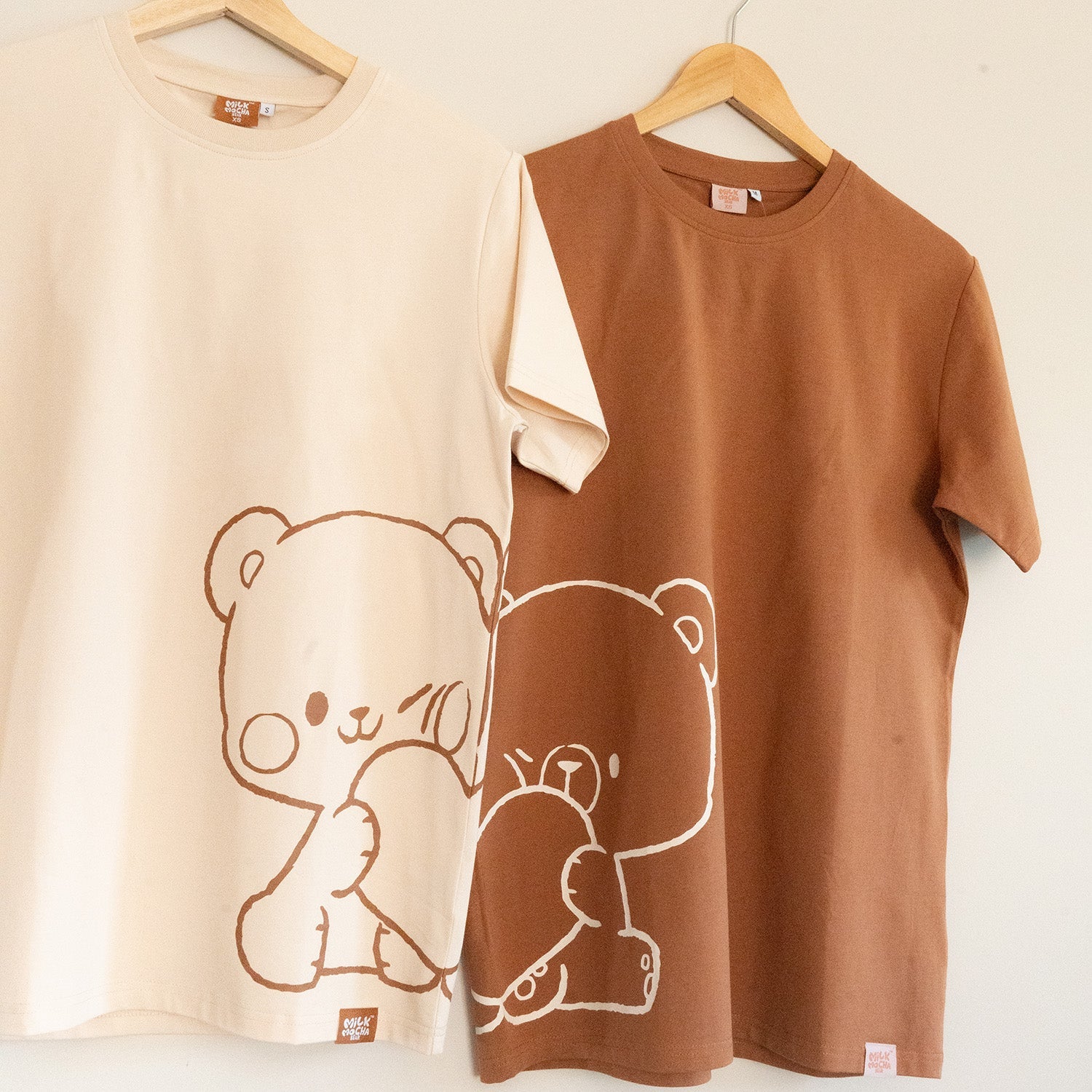 Milk Mocha Bear: Share My Heart Milk T-shirt T-Shirts Milk Mocha Bear