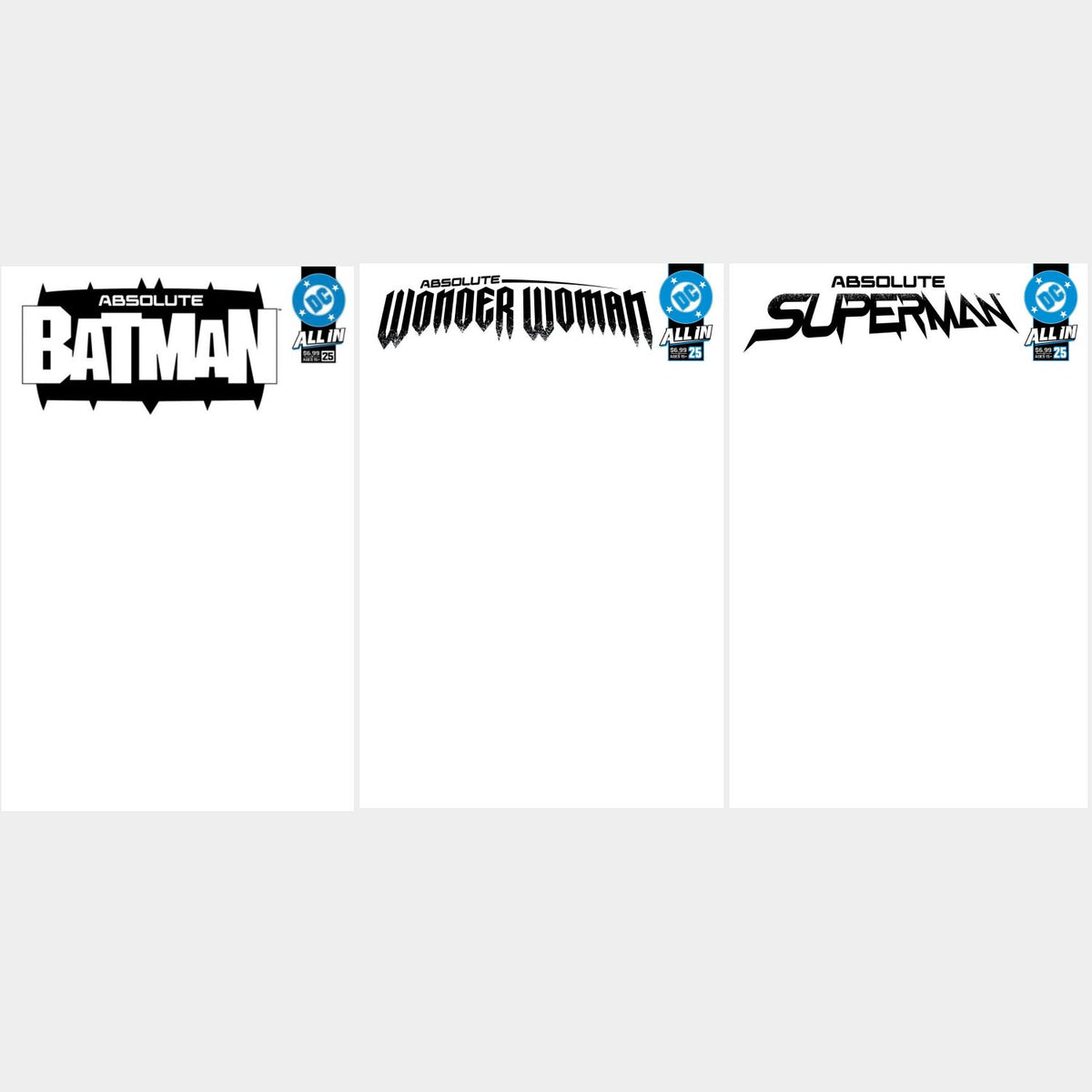 Absolute Batman Superman Wonder Woman: #25 [Blank Cover Set] 2026 Comics DC Comics