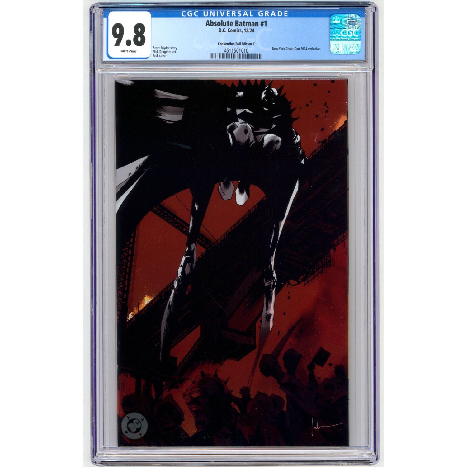 Absolute Batman: #1 [1st Printing Jock CGC 9.8 NYCC Foil CVR C DC Comics] 2024 Comics DC Comics