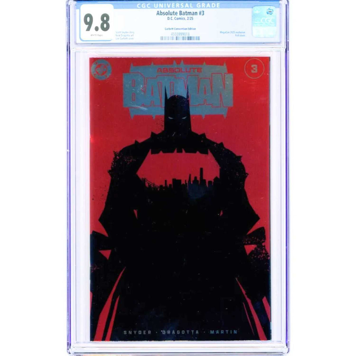 Absolute Batman: #3 [Lee Garbett MegaCon Exclusive Foil 1st Print CGC 9.8] Comics DC Comics