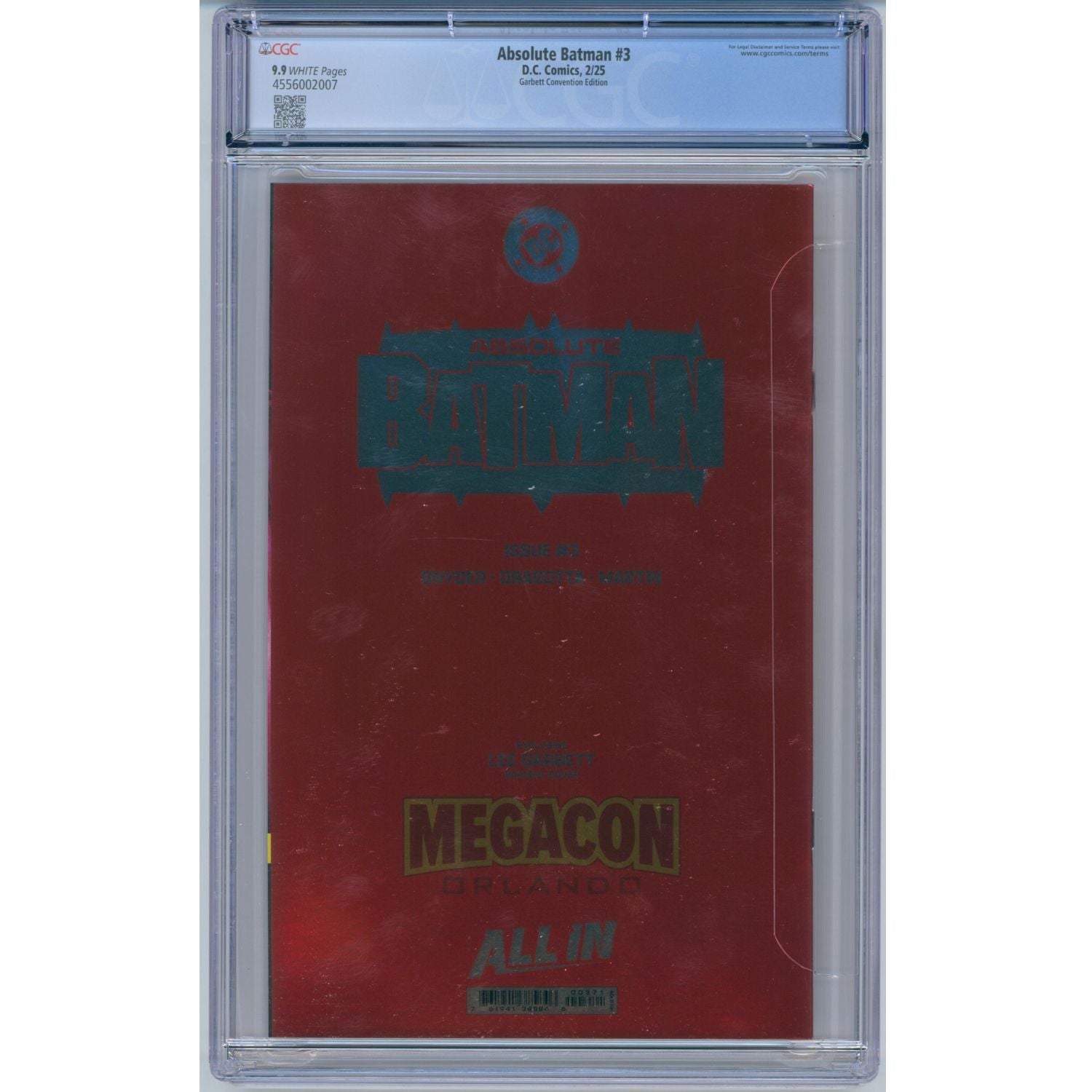 Absolute Batman: #3 [1st Printing Lee Garbett CGC 9.9 MegaCon Foil] 2024 Comics DC Comics