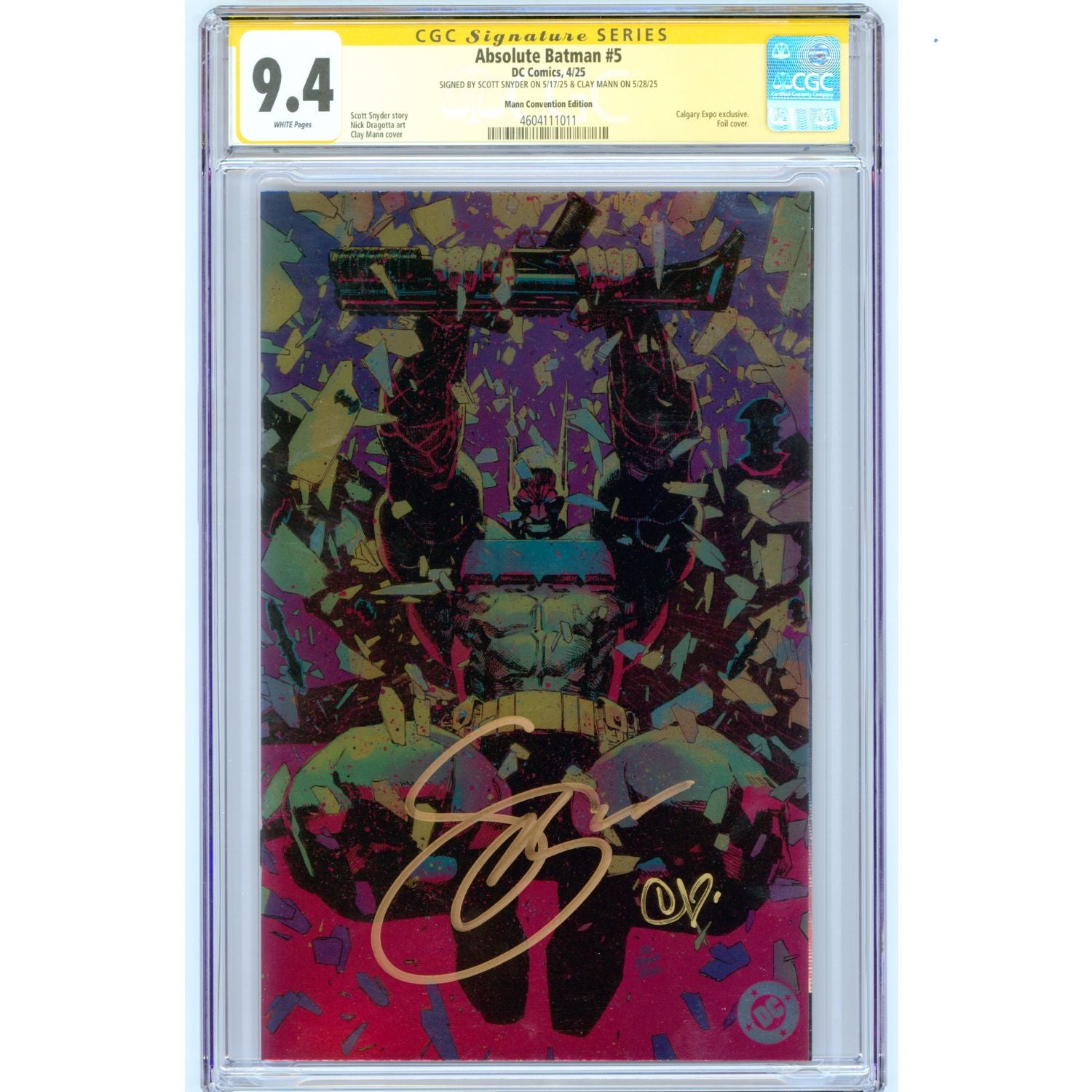 Absolute Batman: #5 [Mann & Snyder CGC 9.4 Signature Series Virgin Foil] 2025 Comics DC Comics